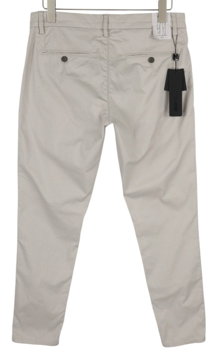 ANTONY MORATO Bryan vyriškos kelnės W34 pilkos chino aptemptos, tamprios, raštuotos 