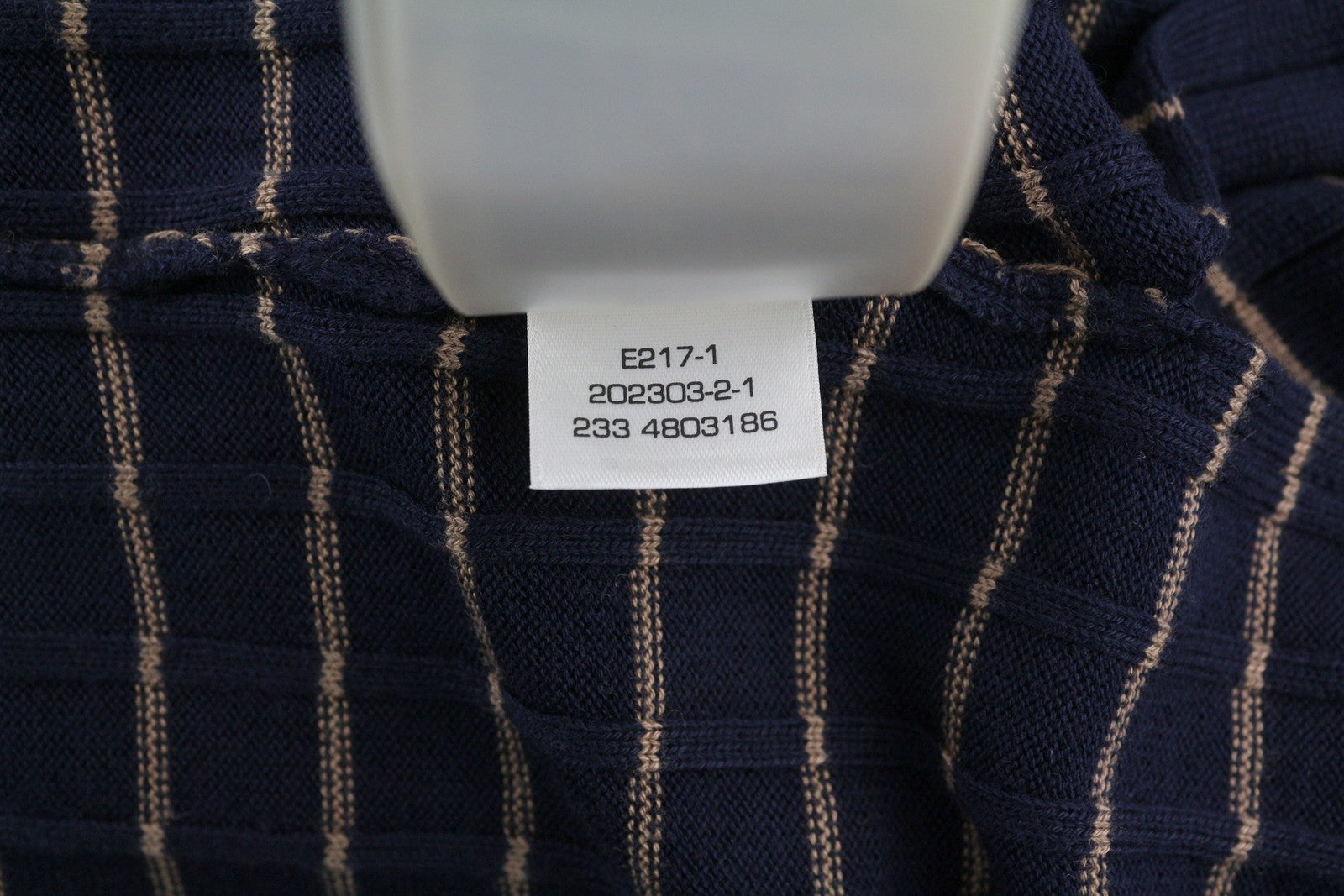 GANT Dryžuotas Briaunotas Moteriškas Megztinis S Tamsiai Mėlynas Merino Vilnos Šilko Mišinio Megztinis 