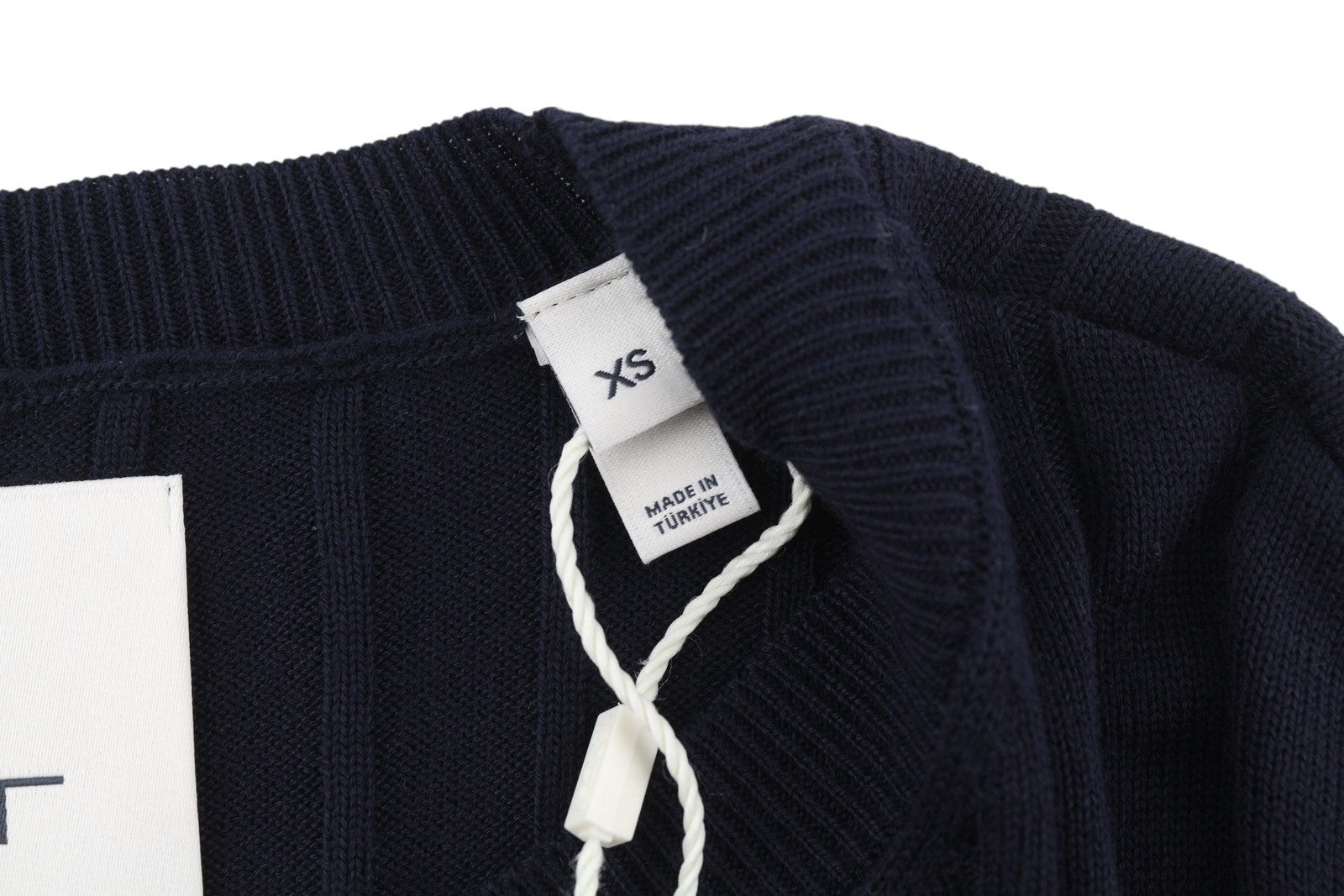 GANT dryžuotas briaunuotas megztinis moterims XS dydžio, mėlynas, merino vilnos ir šilko mišinio megztinis 