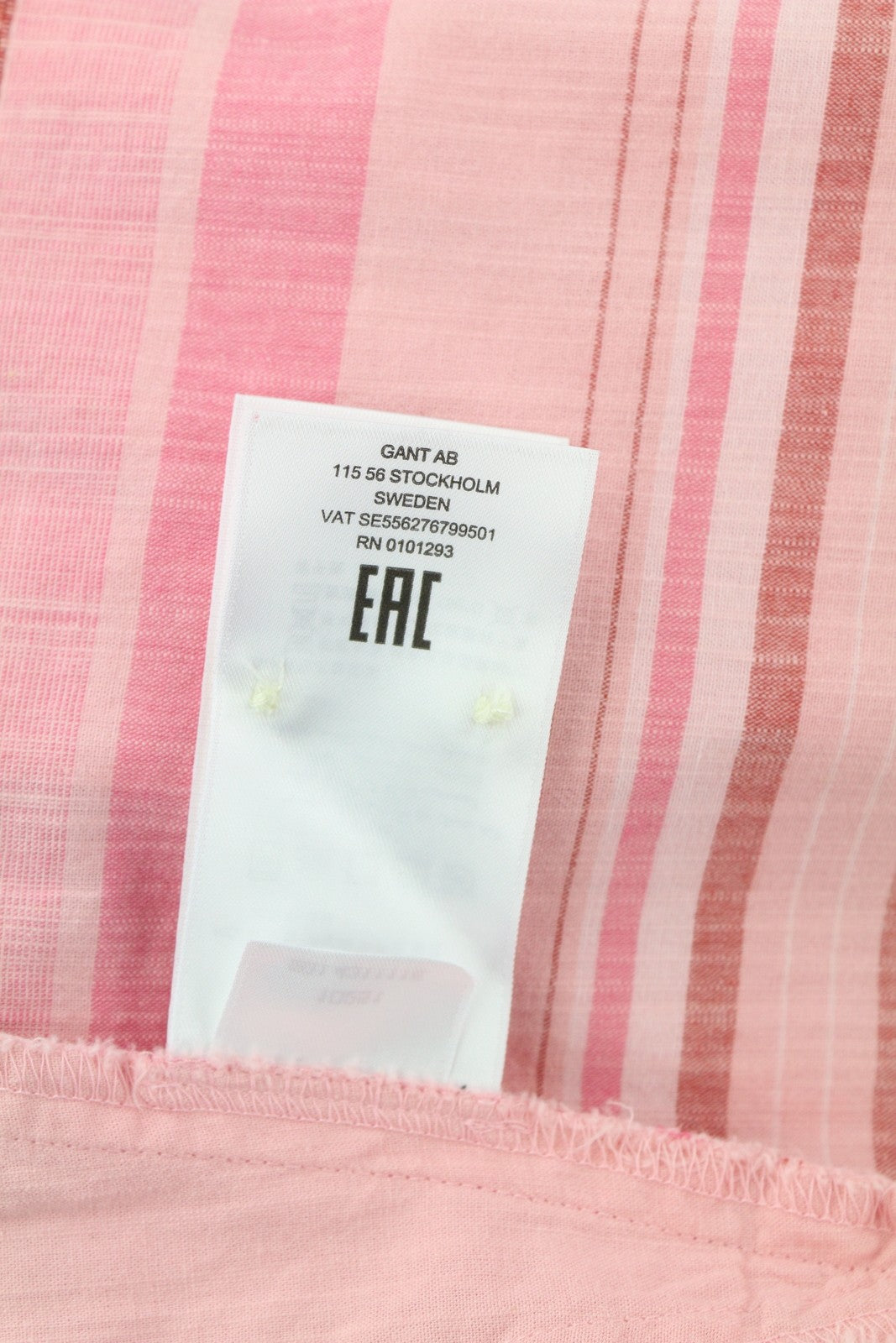 GANT „Placed Slub Stripe“ ilgi moteriški marškinėliai, 36 dydžio, violetiniai, su sagomis užsegama platėjančia apykakle 