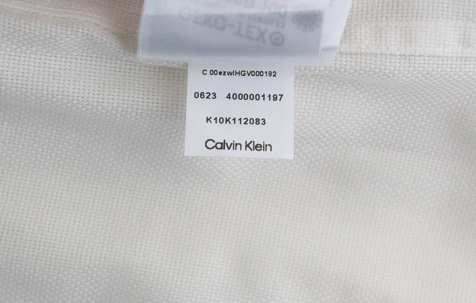 CALVIN KLEIN Tructure Solid Slim vyriški oficialūs marškinėliai, 40 L, balti, su sagomis ir iškirpte. 