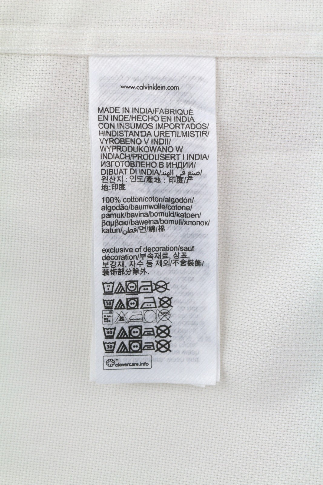 CALVIN KLEIN Tructure Solid Slim vyriški oficialūs marškinėliai, 40 L, balti, su sagomis ir iškirpte. 