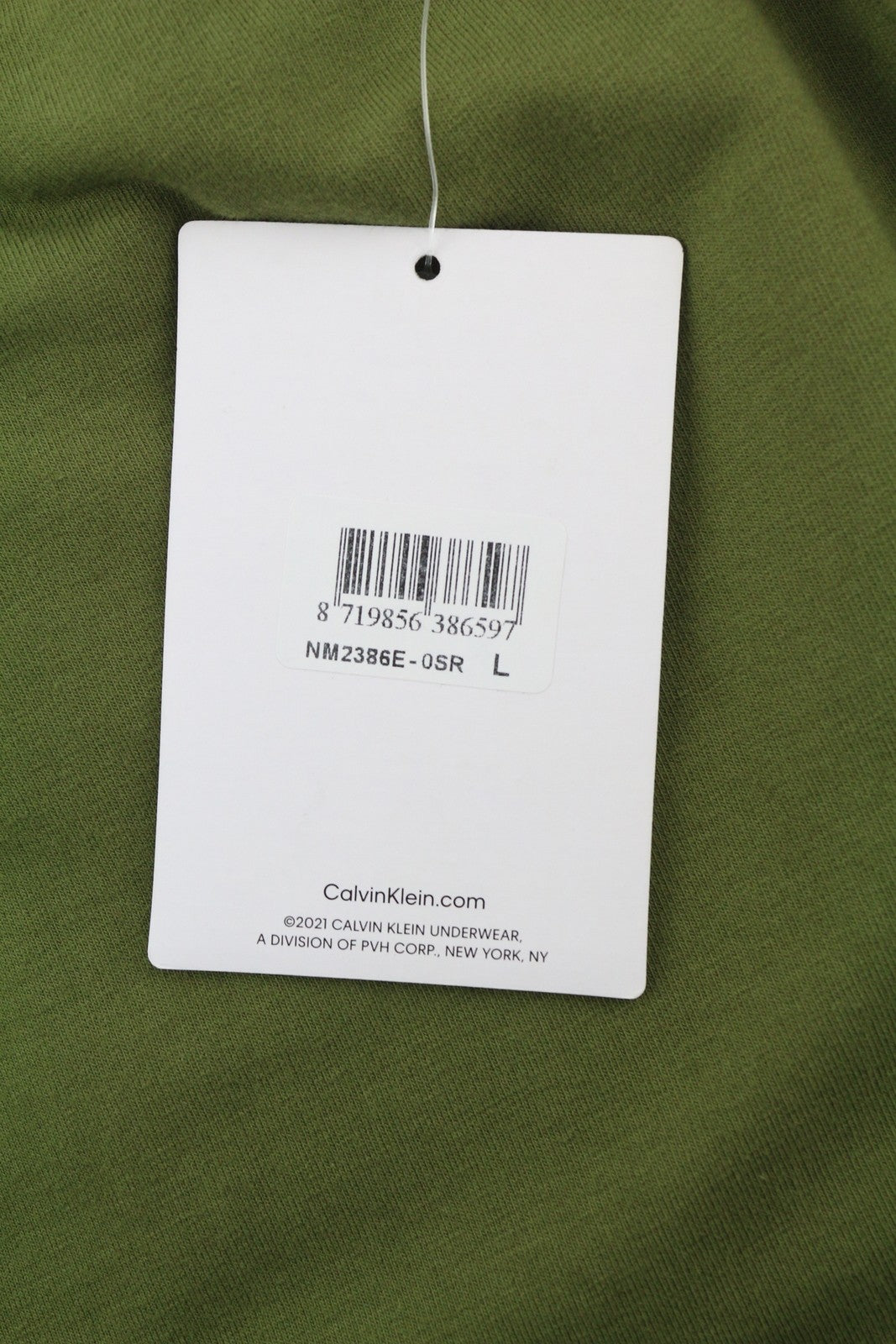 CALVIN KLEIN vyriškos kelnės L dydžio žalios su įspaustu ikona, įprasto elastingo juosmens pižama 