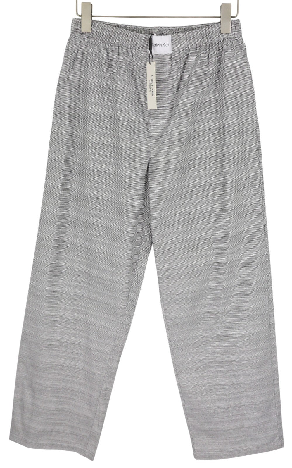 CALVIN KLEIN vyriškos kelnės M baltos dryžuotos elastingo juosmens įprasto kirpimo miego kelnės 