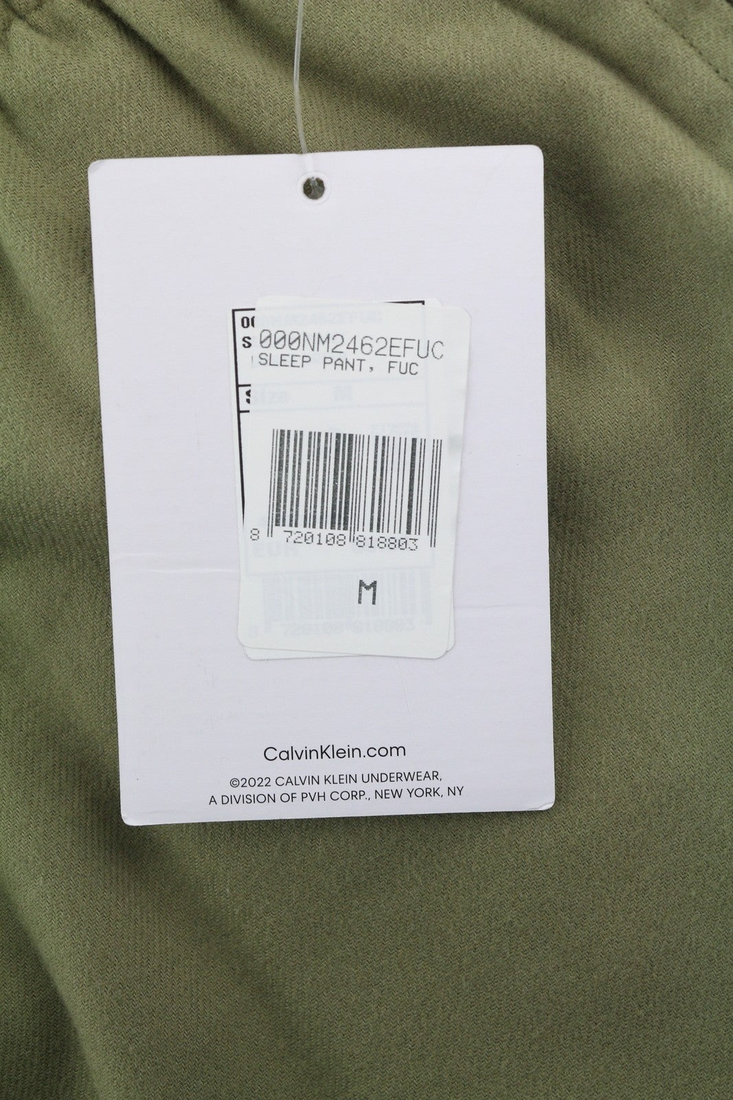 CALVIN KLEIN vyriškos kelnės M žalios grynos flanelinės įprasto elastingo juosmens miego kelnės