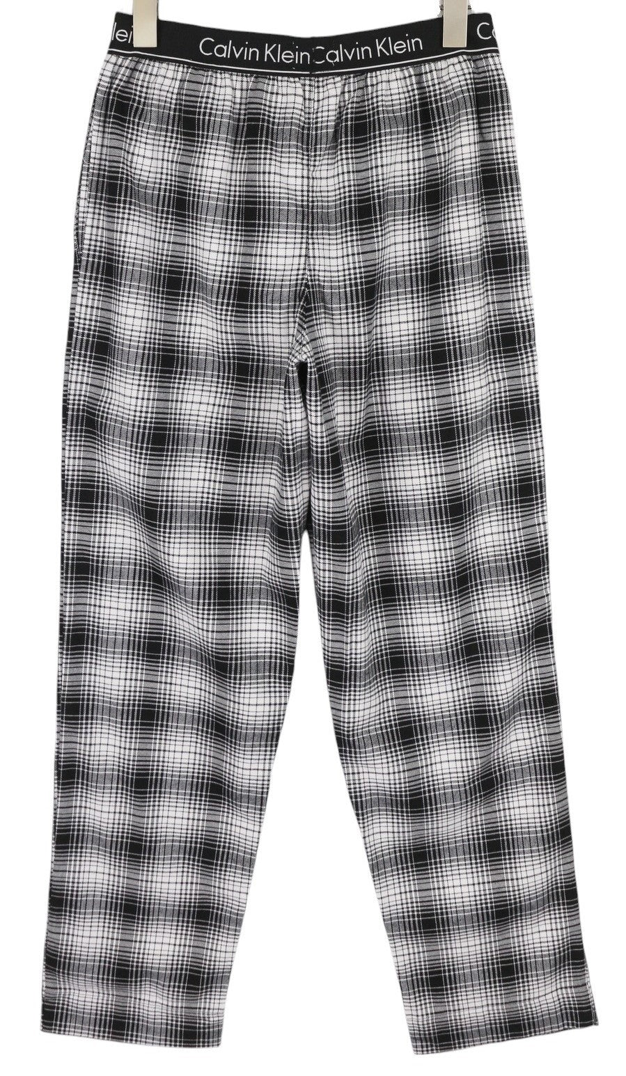 CALVIN KLEIN Shadow Plaid vyriškos kelnės M juodos flanelinės elastingo juosmens miego kelnės 
