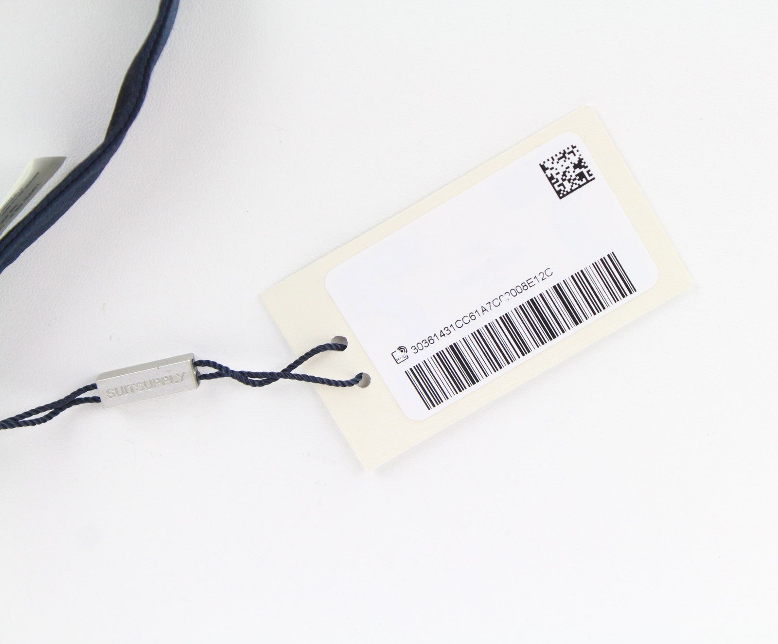 SUITSUPPLY vyriška peteliškė 93x7,4 cm mėlynas šilkinis iš anksto surištas oficialus klasikinis kaklaraištis 