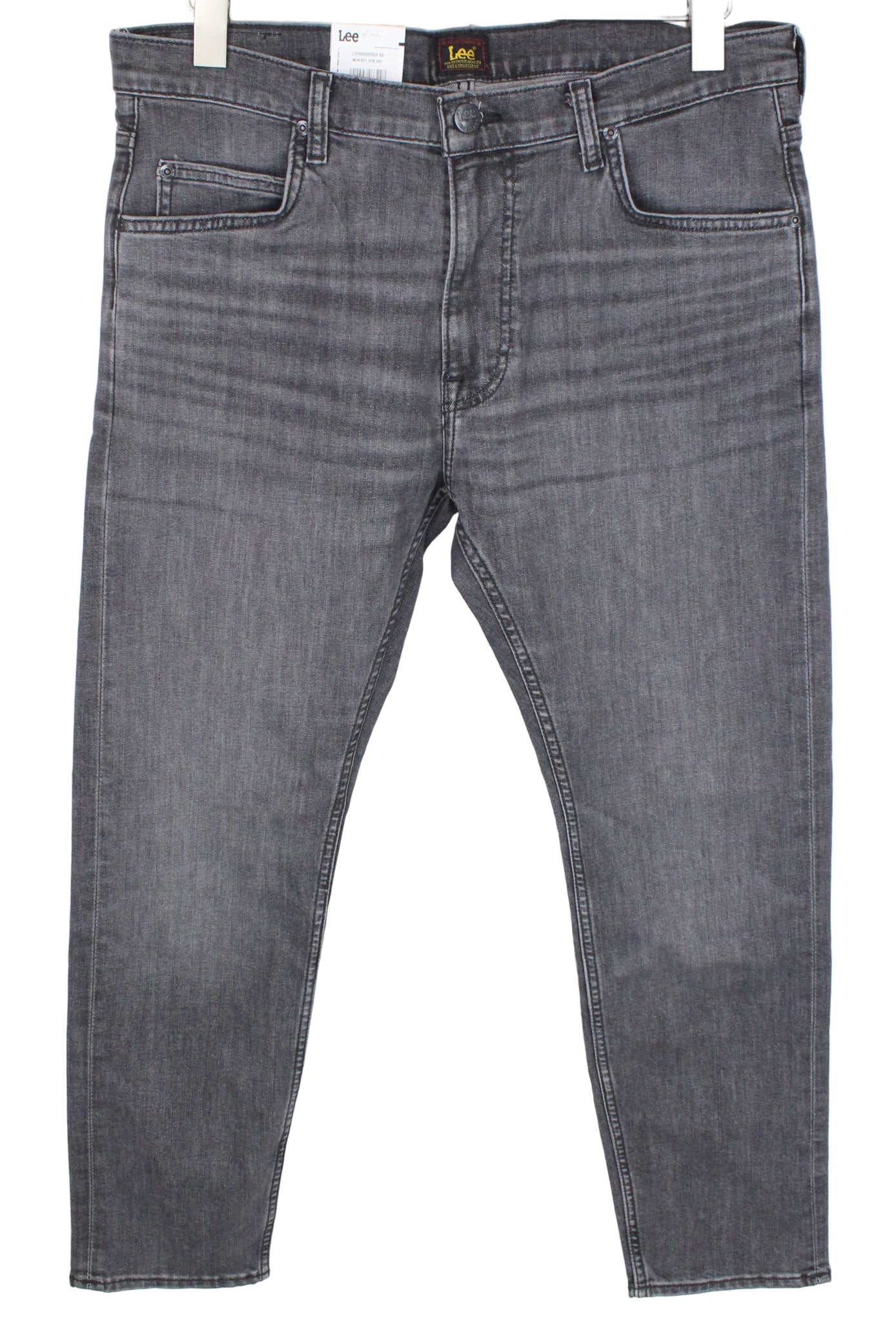 LEE Rider vyriški W33/L30 pilki skalbto džinso tamprūs džinsai, ploni, laisvalaikio stiliaus 