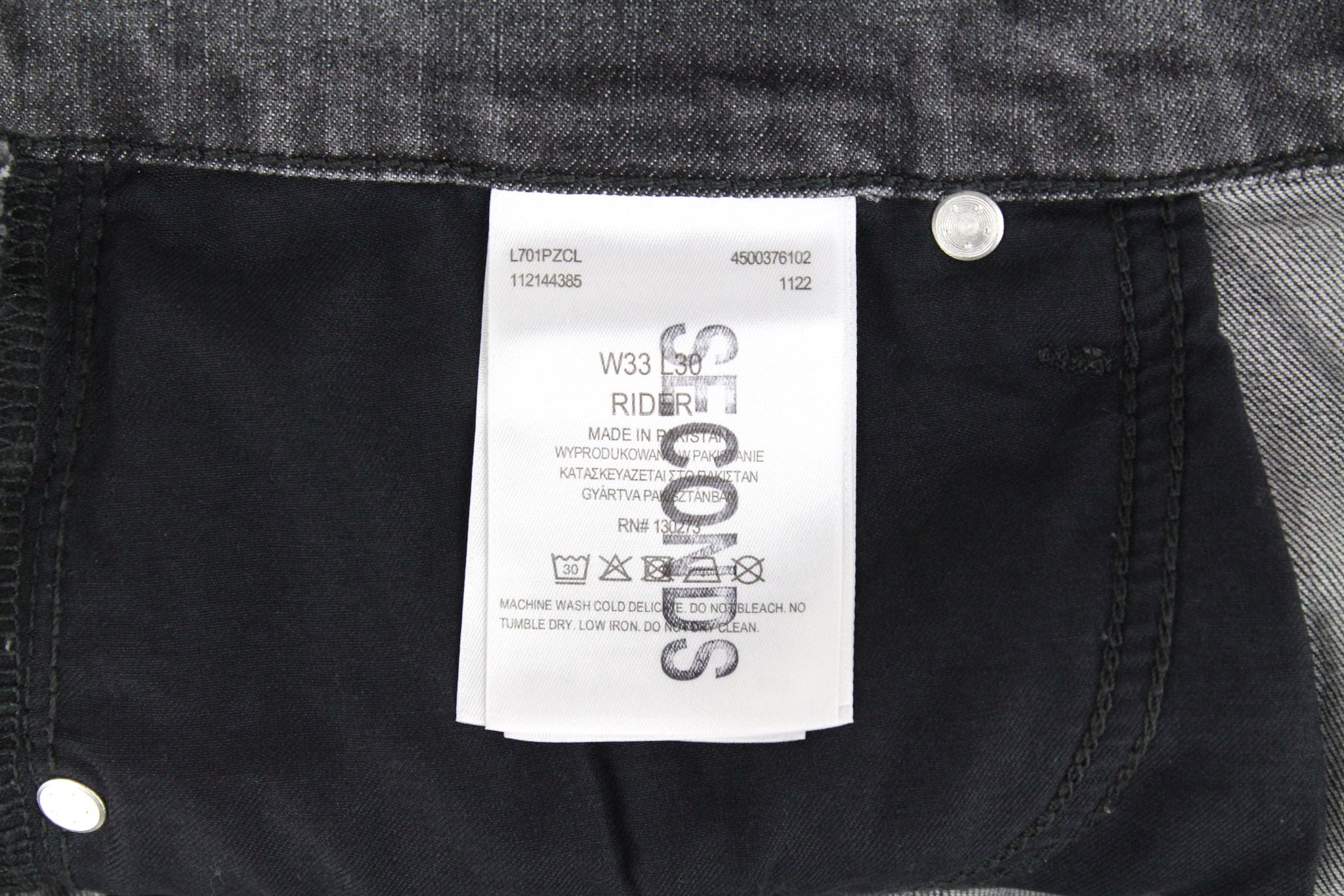 LEE Rider vyriški W33/L30 pilki skalbto džinso tamprūs džinsai, ploni, laisvalaikio stiliaus 