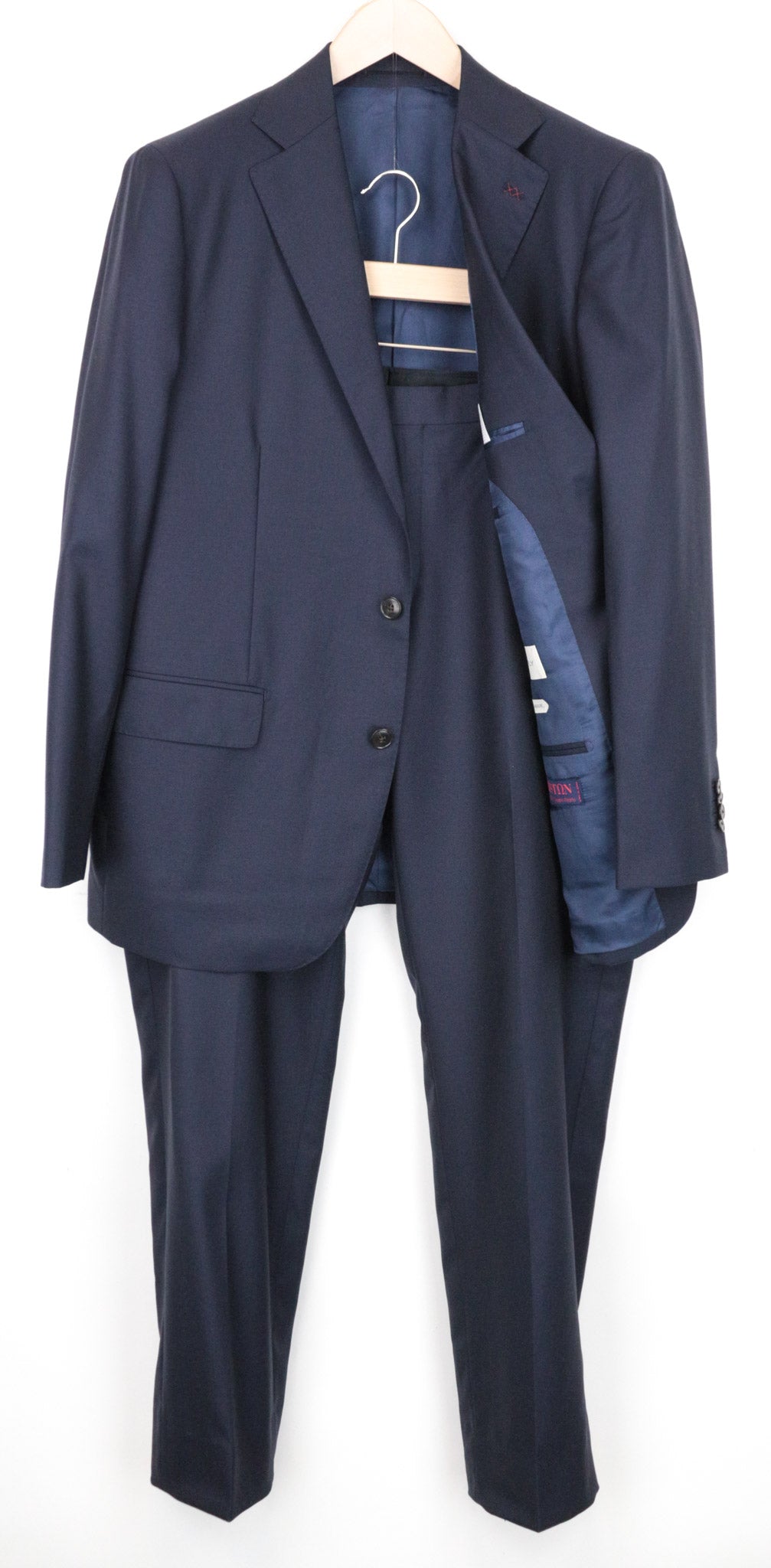 SUITSUPPLY Lazio Men's UK44R Navy 2Pc Wool Suit Slim Formal Twill