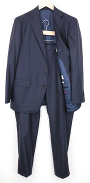 SUITSUPPLY Lazio Men's UK44R Navy 2Pc Wool Suit Slim Formal Twill