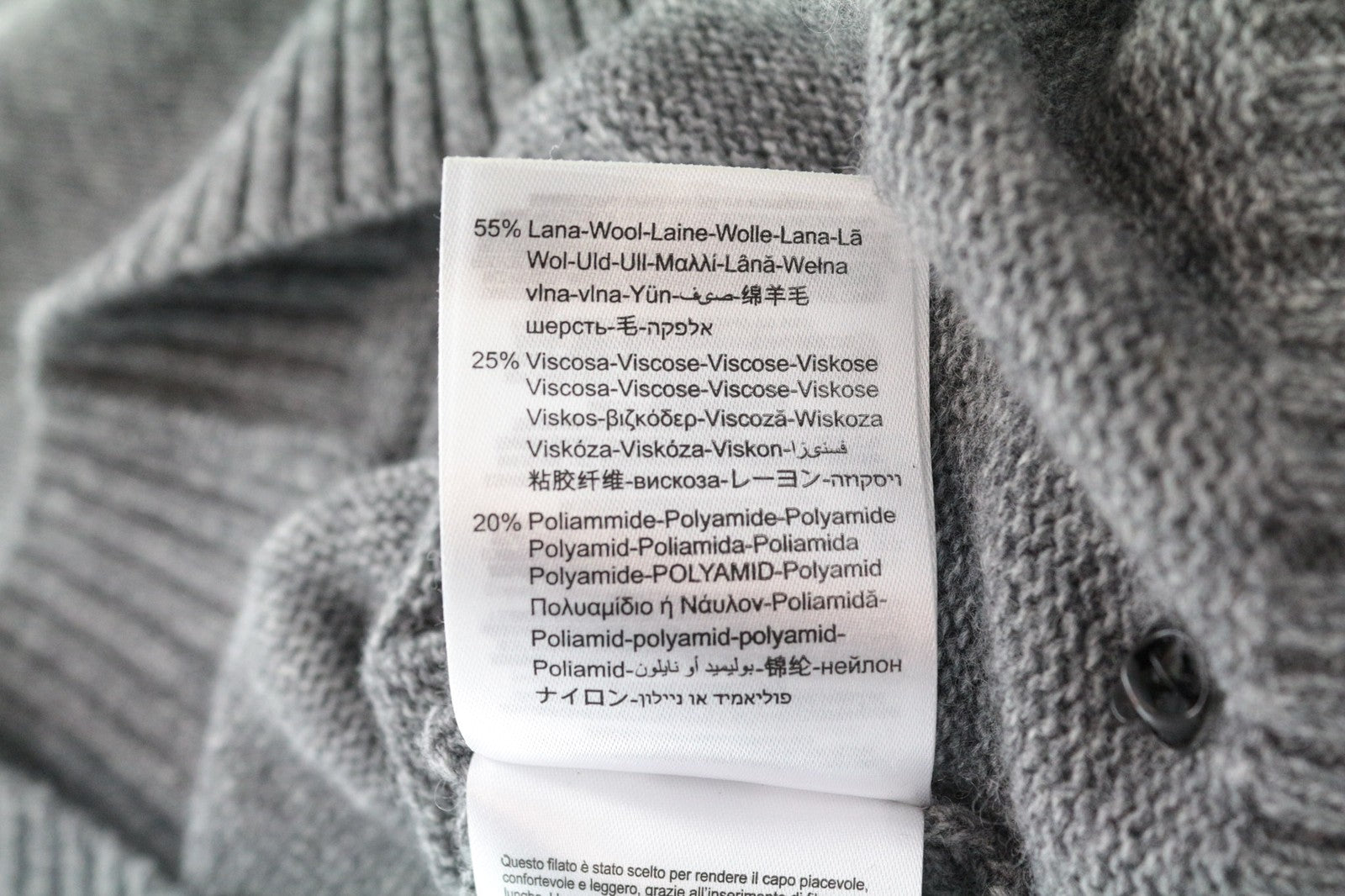 REPLAY moteriškas megztinis S pilkas melanžo spalvos megztinis su vilnos mišinio apvaliu kirpimu, laisvo kirpimo 