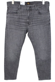 LEE Rider vyriški W33/L32 pilki tamprūs blukinto džinso stiliaus laisvalaikio stiliaus džinsai 