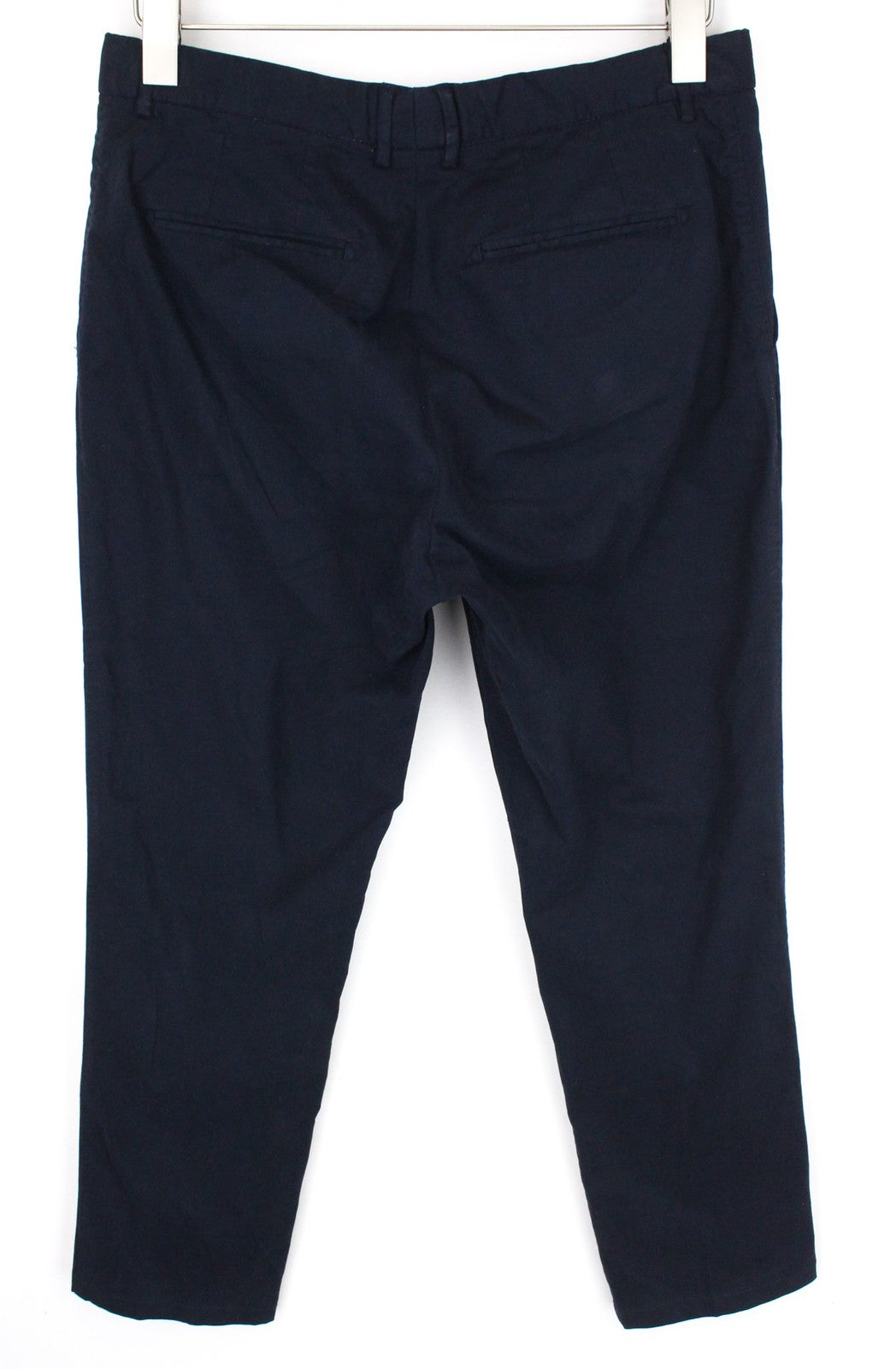 SUITSUPPLY Porto Novo Men's UK32R Navy Pleated Trousers Cotton Stretch