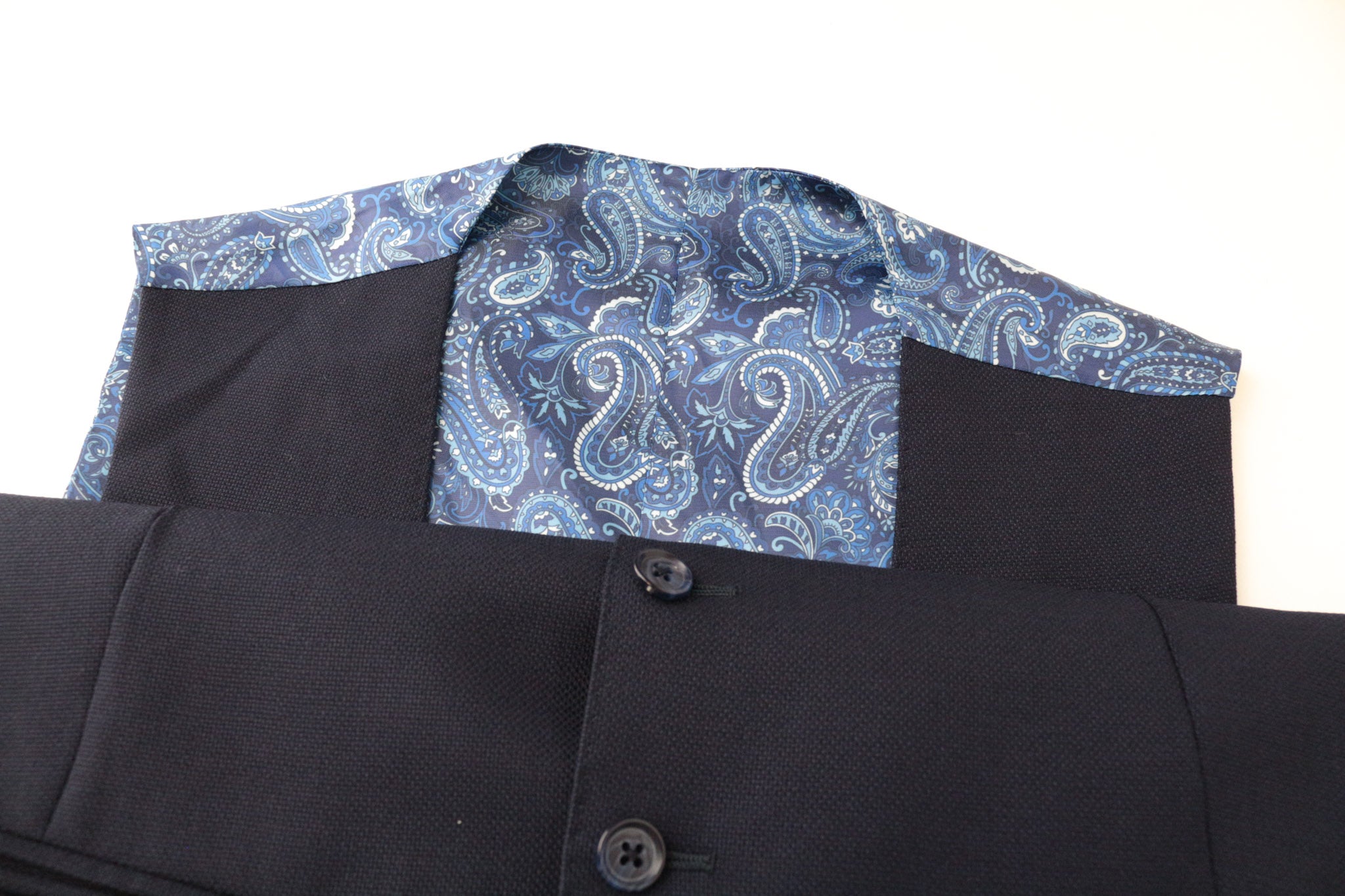 SUITSUPPLY Havana Men's UK38S 3-Piece Blue Slim Fit Wool Stretch Suit