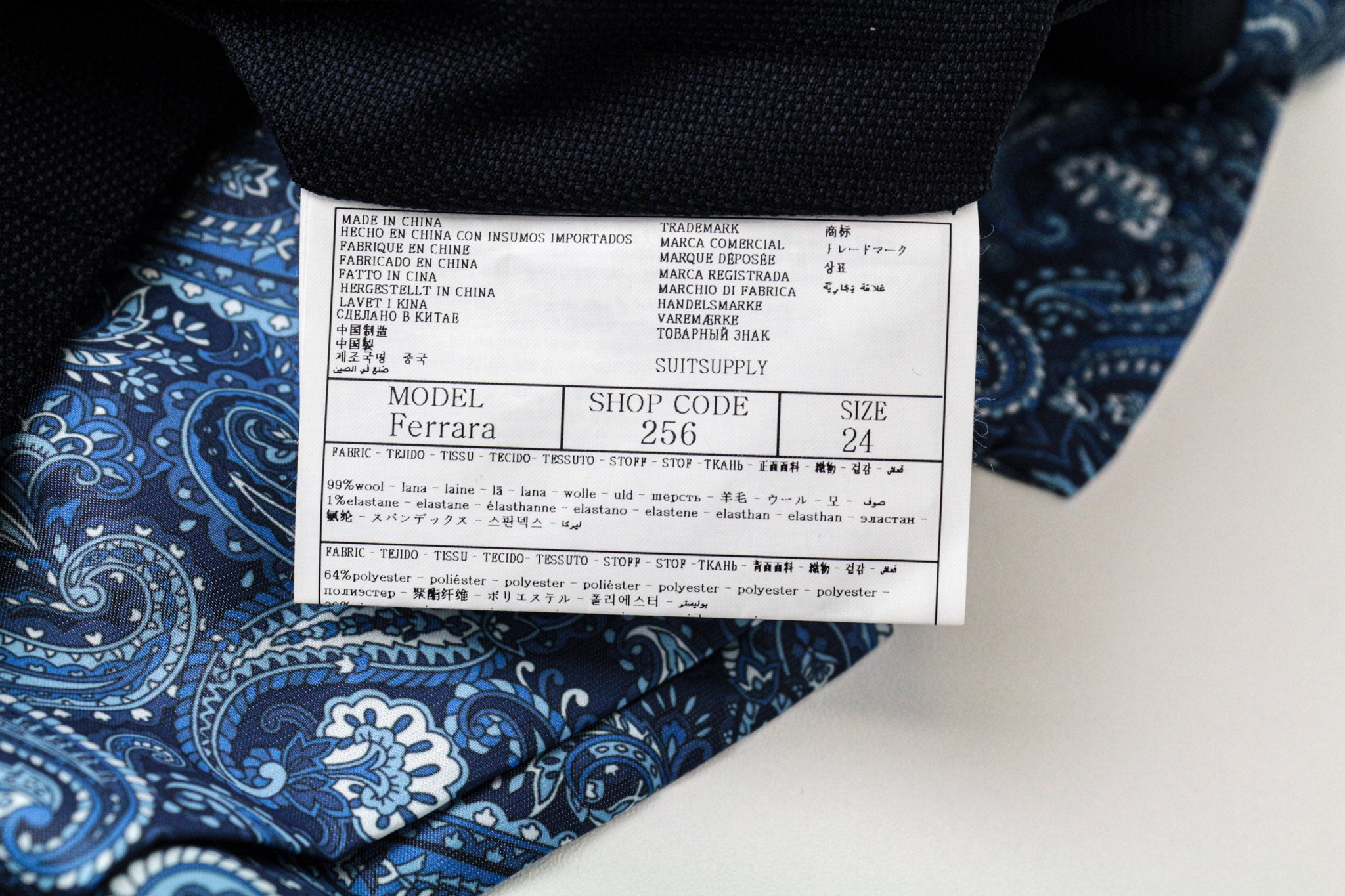 SUITSUPPLY Havana Men's UK38S 3-Piece Blue Slim Fit Wool Stretch Suit