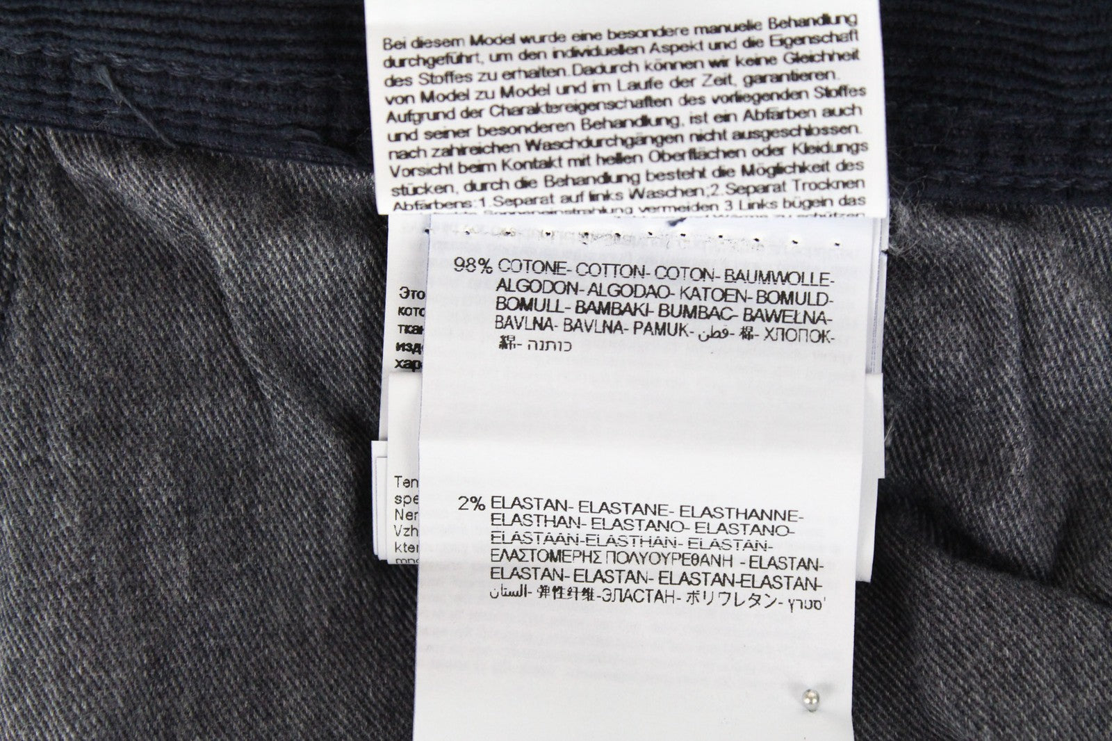 REPLAY Grover Men's Trousers W31/L34 Blue Stretch Velvet Corduroy Straight