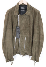 RICHMOND vyriška striukė XL dydžio, ruda, ožkos odos, su užtrauktuku, su diržu, vienaeilė 