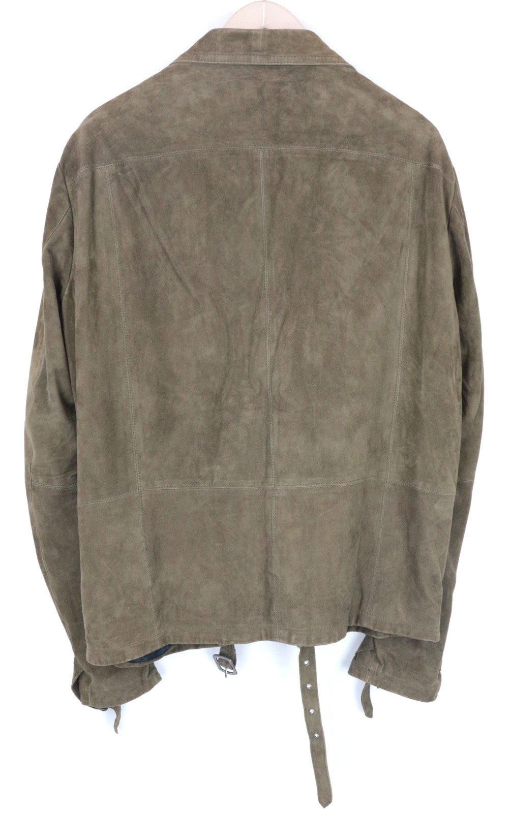 RICHMOND vyriška striukė XL dydžio, ruda, ožkos odos, su užtrauktuku, su diržu, vienaeilė 