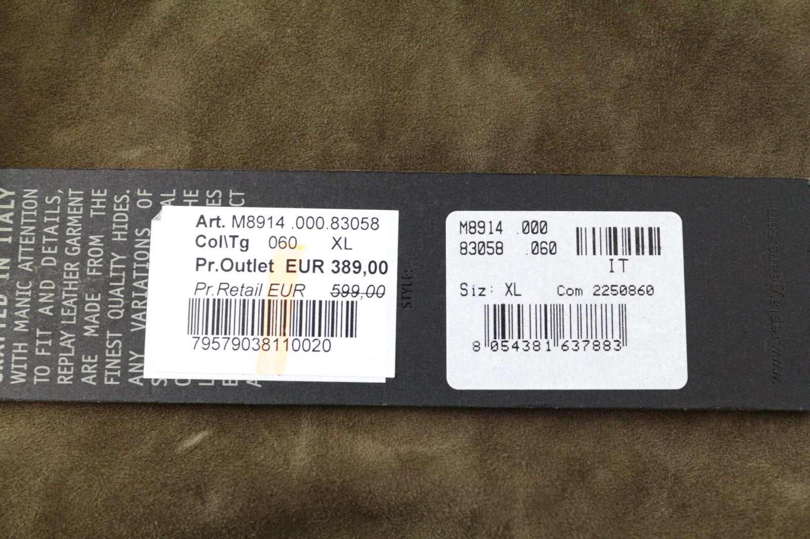 RICHMOND vyriška striukė XL dydžio, ruda, ožkos odos, su užtrauktuku, su diržu, vienaeilė 