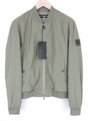RICHMOND Men's Jacket 48 Green Cotton Lightweight Zipped Bomber Style