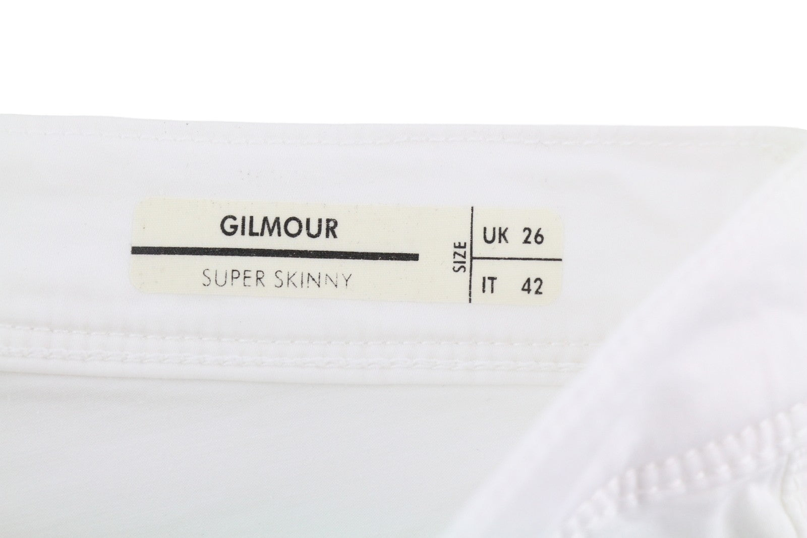 ANTONY MORATO Gilmour vyriškos kelnės W26 baltos itin aptemptos, su užtrauktuku, rekomenduojama kaina – 130 € 