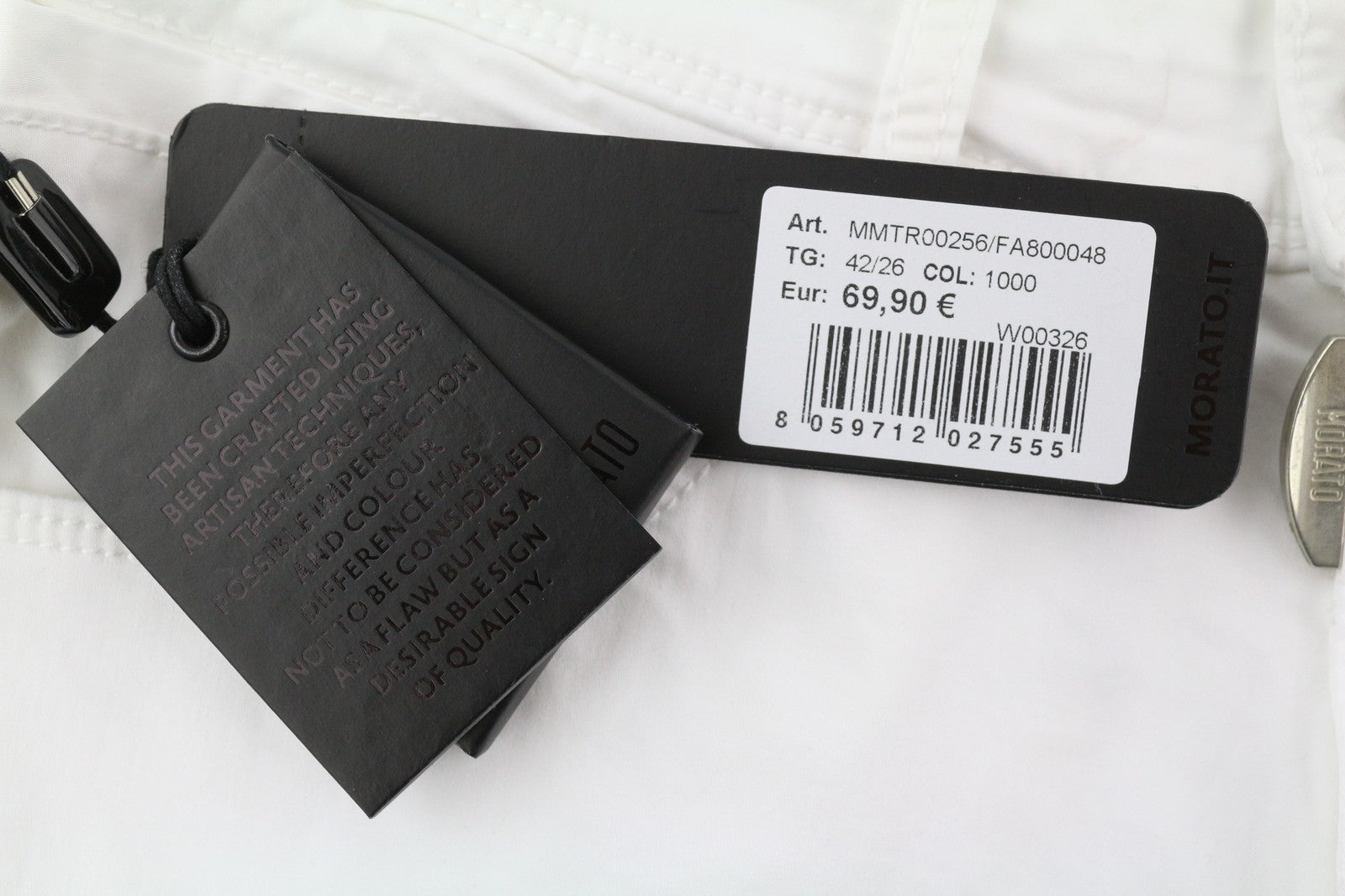 ANTONY MORATO Gilmour vyriškos kelnės W26 baltos itin aptemptos, su užtrauktuku, rekomenduojama kaina – 130 € 