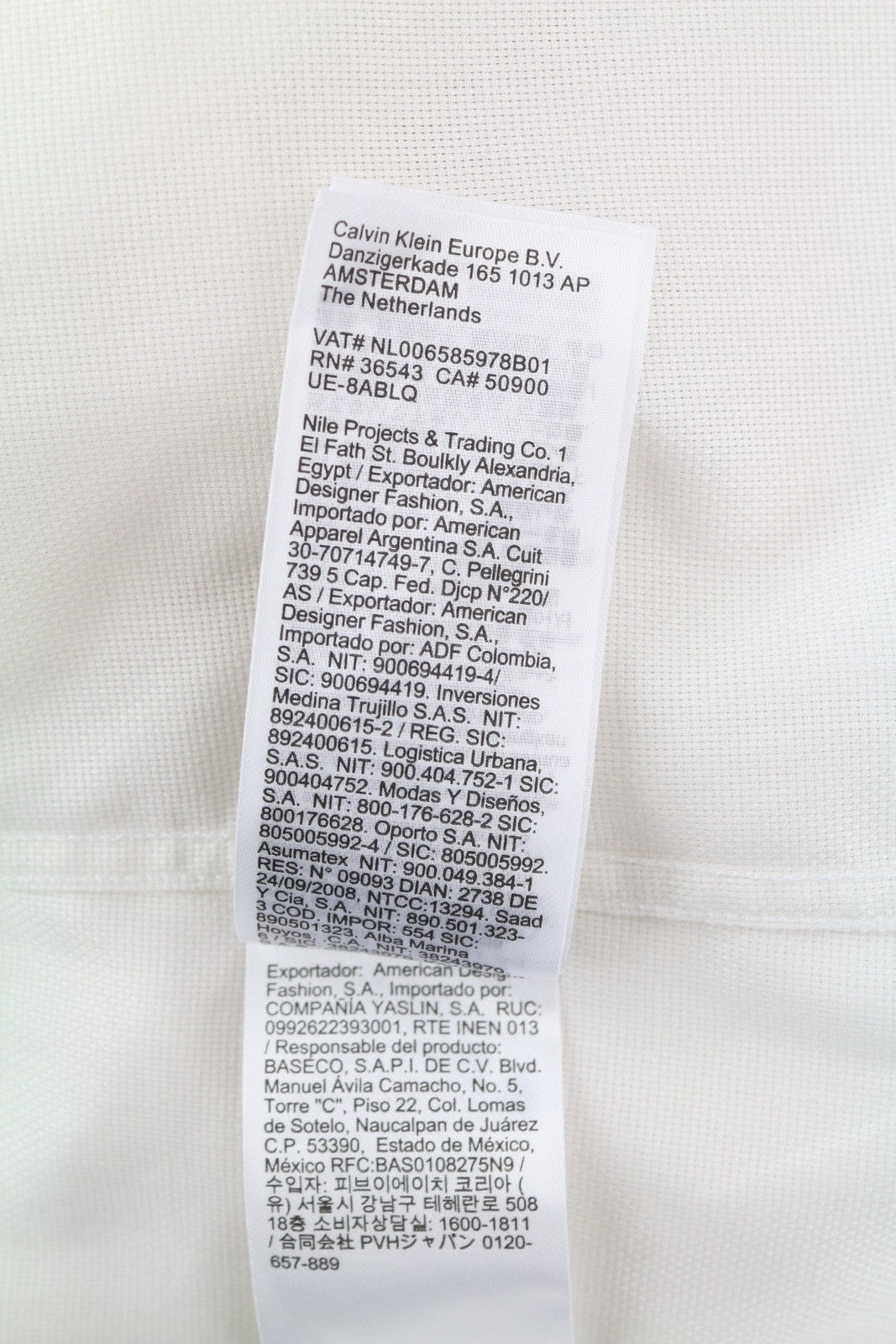 CALVIN KLEIN Structure Solid Slim vyriški oficialūs marškinėliai, 41 L, balti, su sagomis, išskleidžiama kaklo linija. 