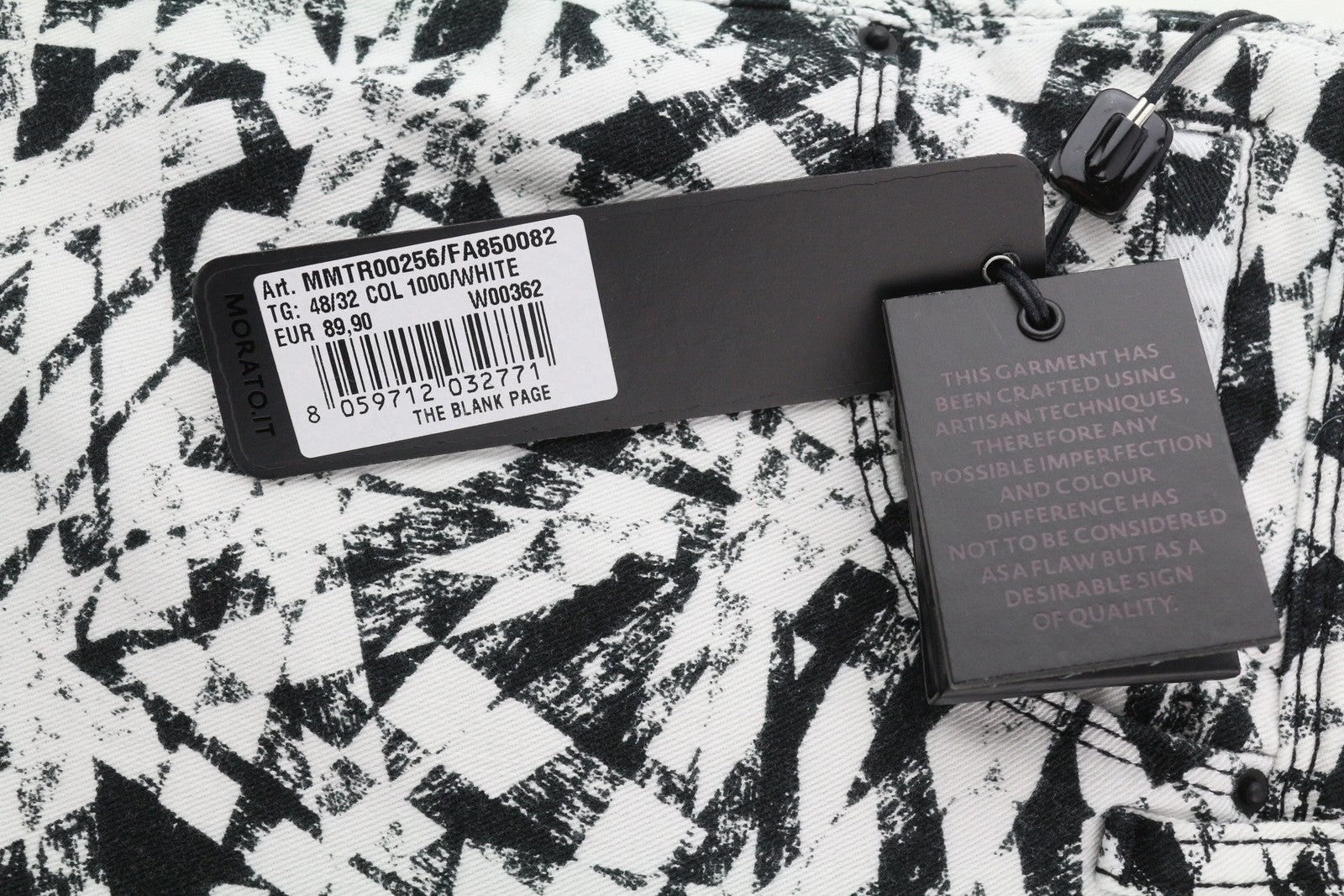 ANTONY MORATO Gilmour vyriškos kelnės W32 baltos itin aptemptos, raštuotos, RRP 130 € 