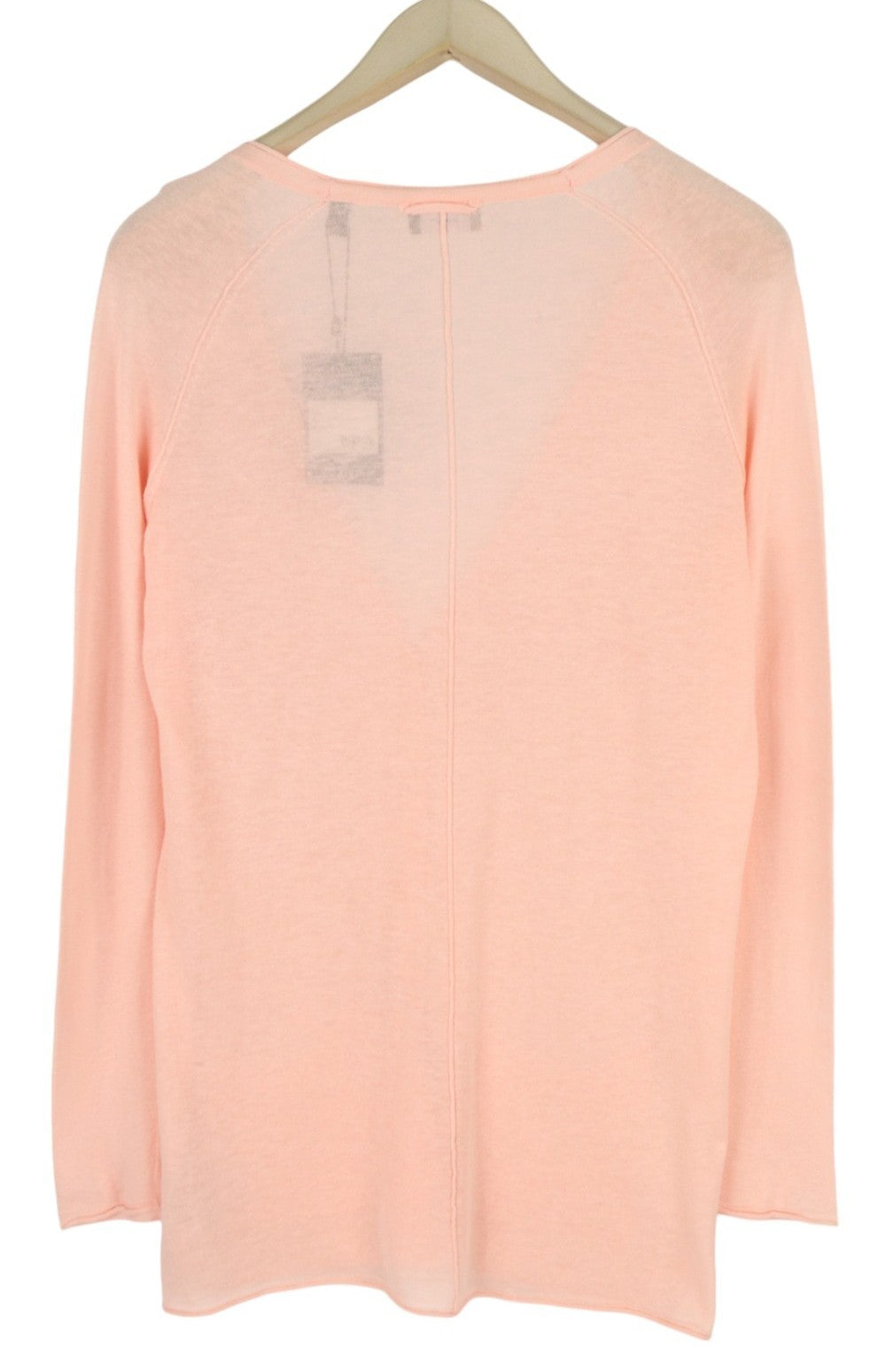 GANT plono megzto lininio kardigano moterims megztinis S, persikų spalvos, megztas su sagomis, V formos iškirpte, tamprus 