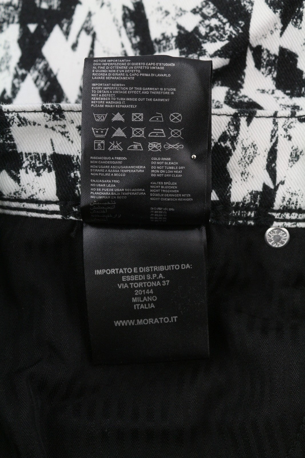 ANTONY MORATO Gilmour vyriškos kelnės W30 baltos itin aptemptos, raštuotos, RRP130