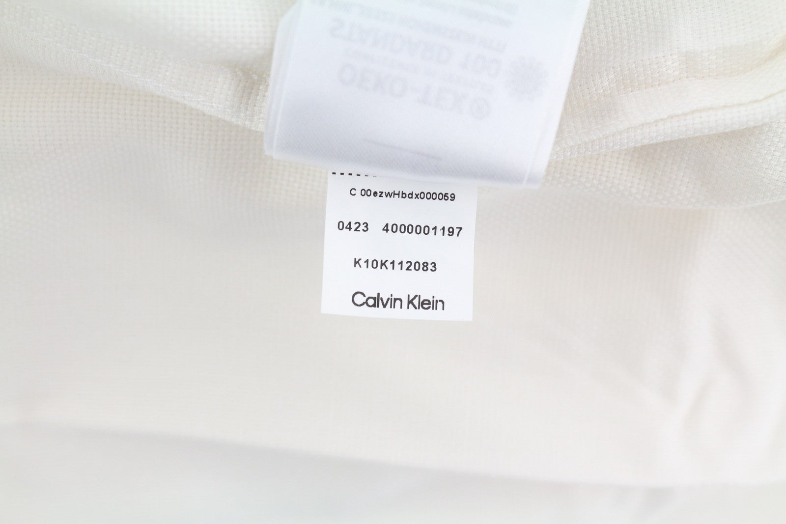 CALVIN KLEIN Structure Solid Slim vyriški oficialūs marškinėliai, 43 XL, balti, su sagomis. 
