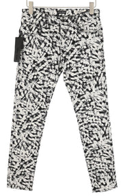 ANTONY MORATO Gilmour vyriškos kelnės W32 baltos, itin aptemptos, raštuotos, RRP 130 € 