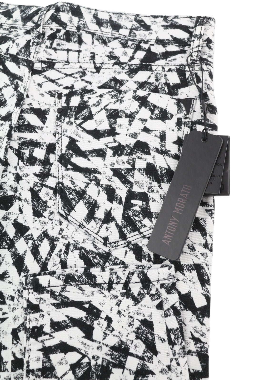 ANTONY MORATO Gilmour vyriškos kelnės W32 baltos, itin aptemptos, raštuotos, RRP 130 € 