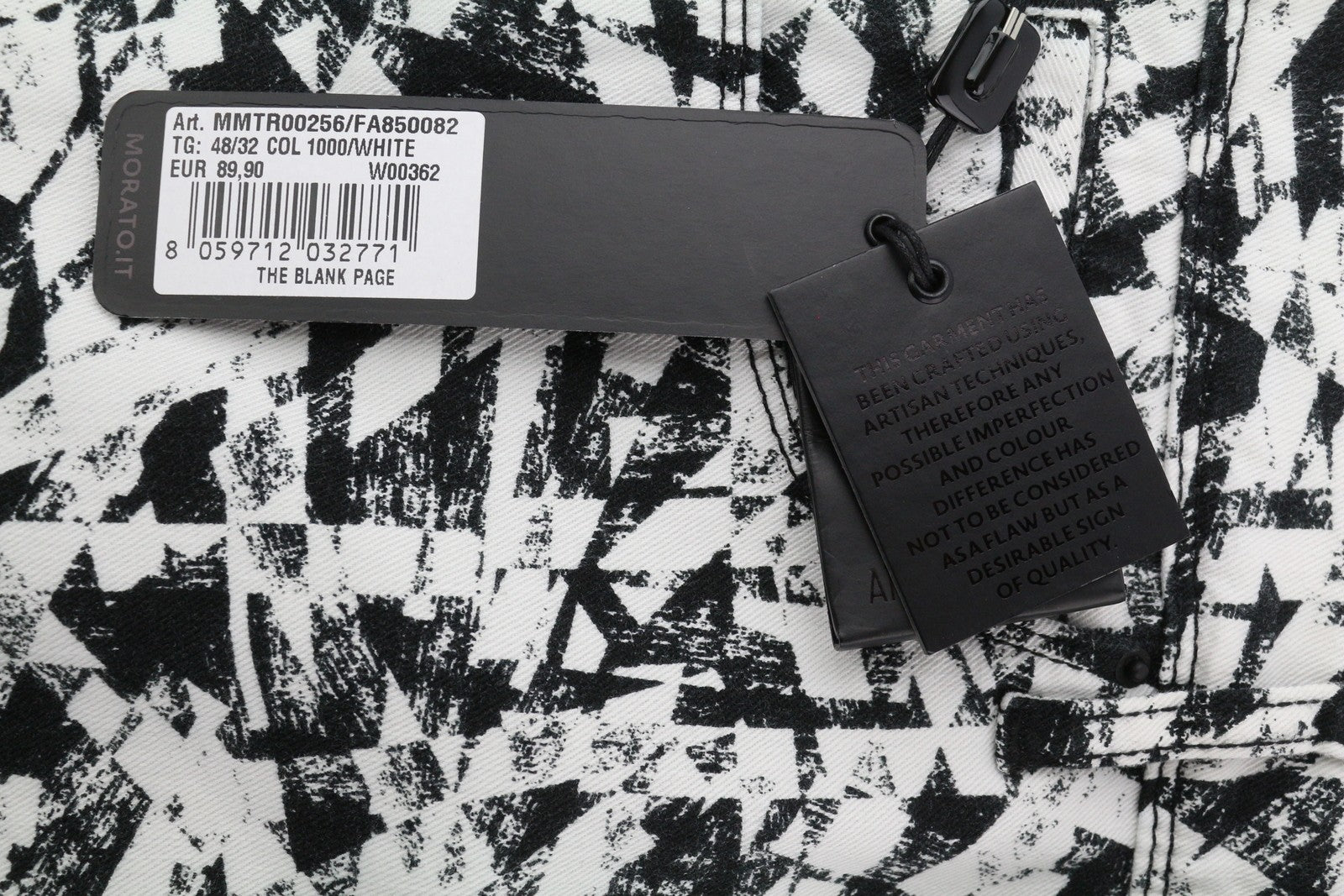 ANTONY MORATO Gilmour vyriškos kelnės W32 baltos, itin aptemptos, raštuotos, RRP 130 € 