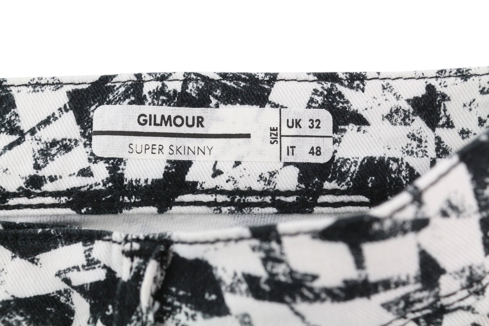 ANTONY MORATO Gilmour vyriškos kelnės W32 baltos, itin aptemptos, raštuotos, RRP 130 € 