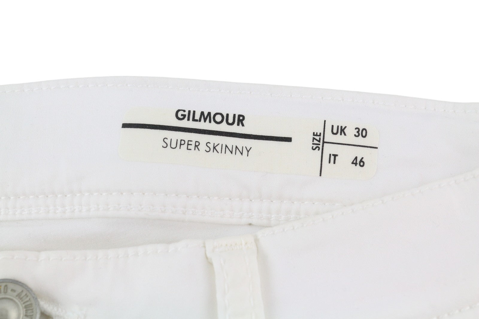 ANTONY MORATO Gilmour vyriškos kelnės W30 baltos itin aptemptos su užtrauktuku, rekomenduojama kaina – 130 € 