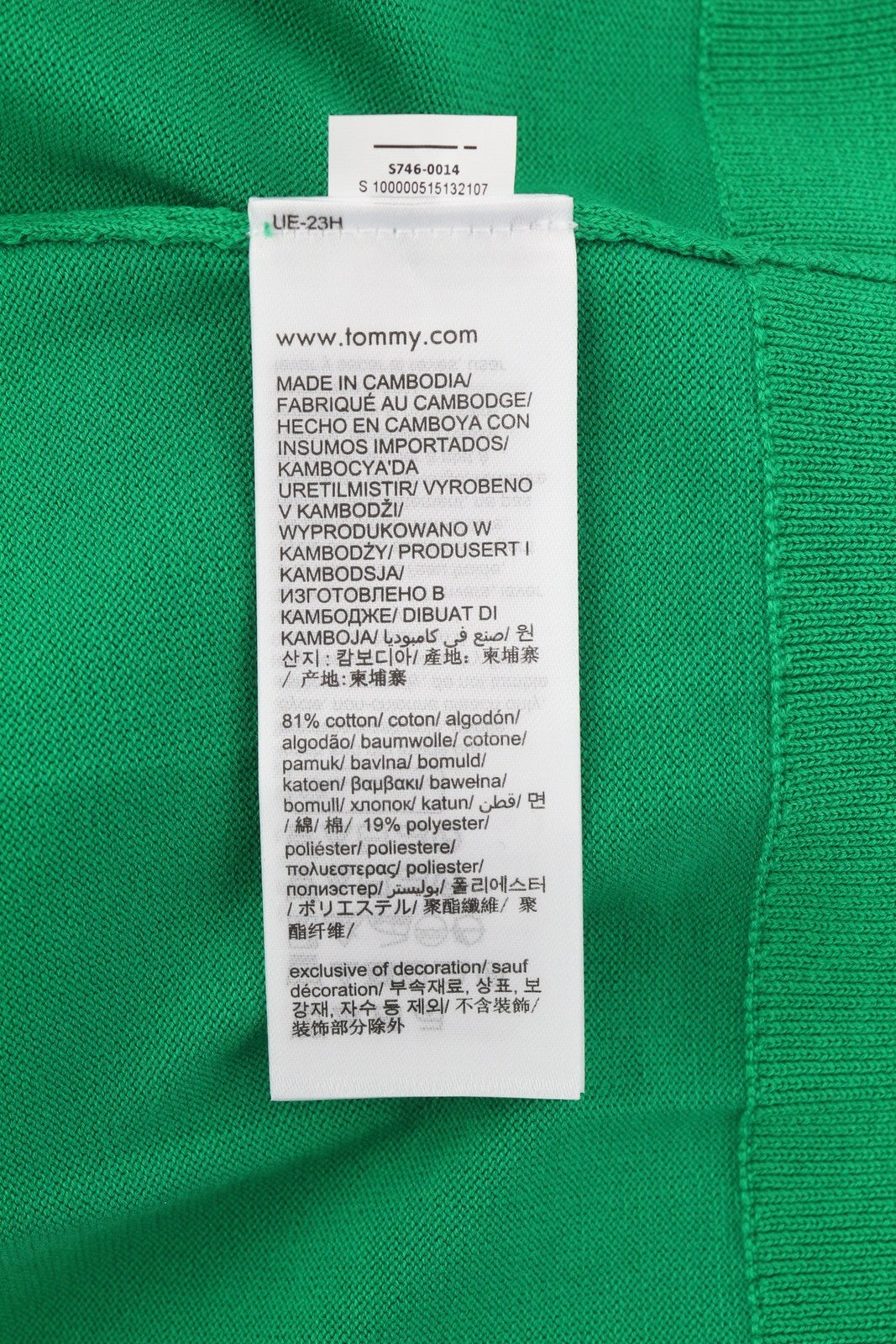 TOMMY HILFIGER Monotype Tipped vyriškas megztinis M žalias megztinis su apvalia kaklo iškirpte 