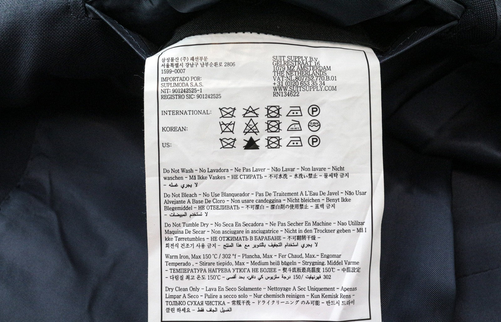 SUITSUPPLY La Spalla Suit Men's UK36R Blue Peak Lapel 2Pc Pure Wool Lined