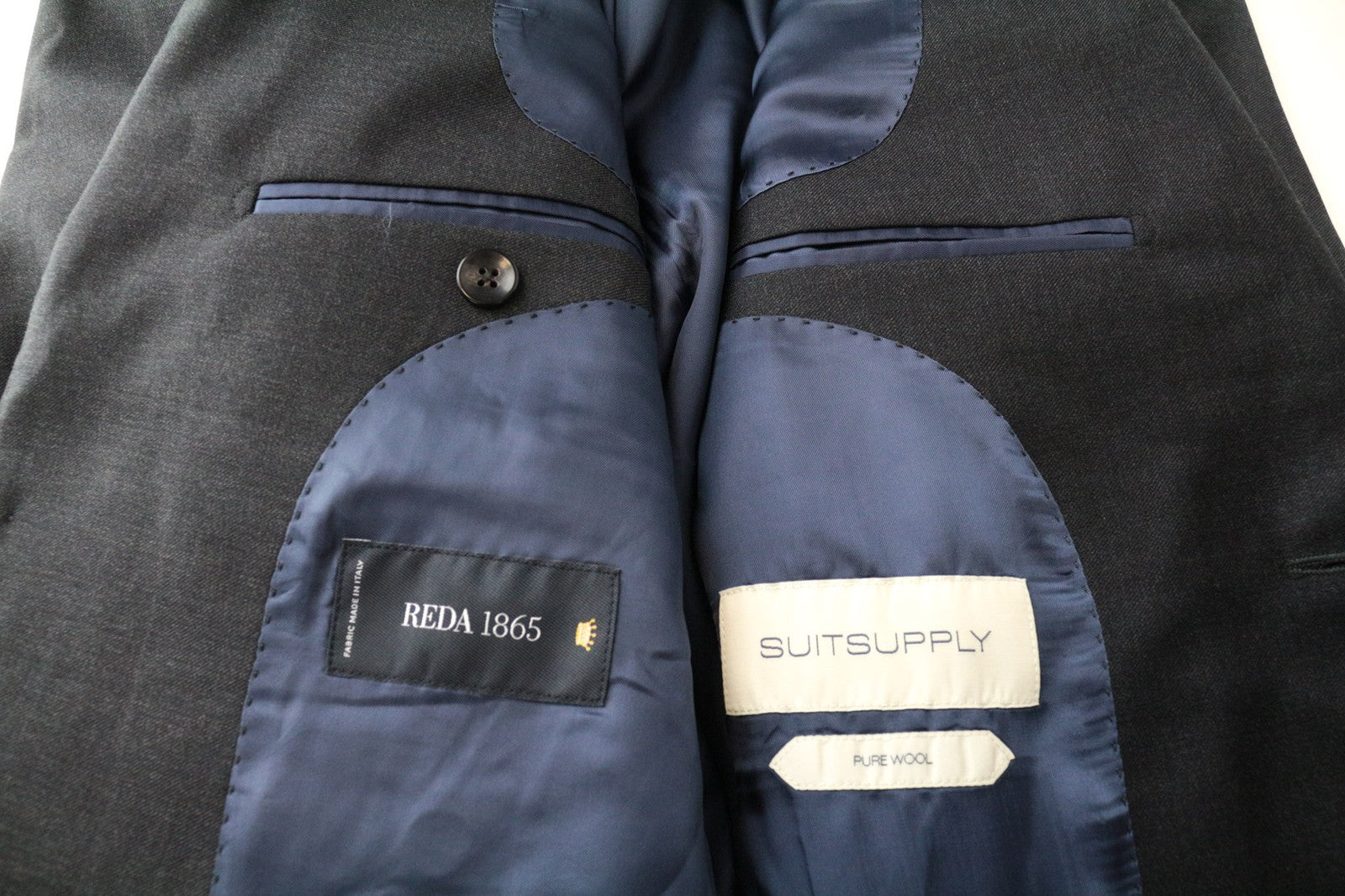 SUITSUPPLY Napoli Suit UK36R Men's 2Pc Slim Melange Wool Dark Grey Formal