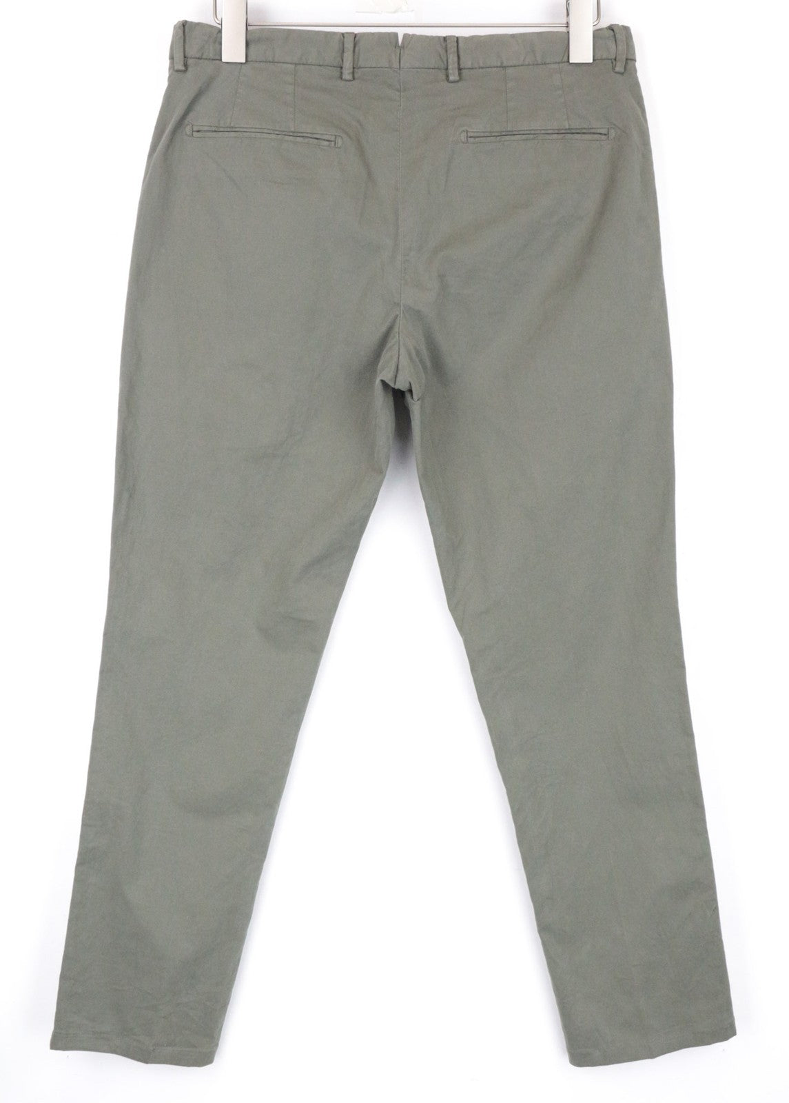 SUITSUPPLY Porto Novo Men's Trousers UK32R Green Slim Fit Stretch Chinos