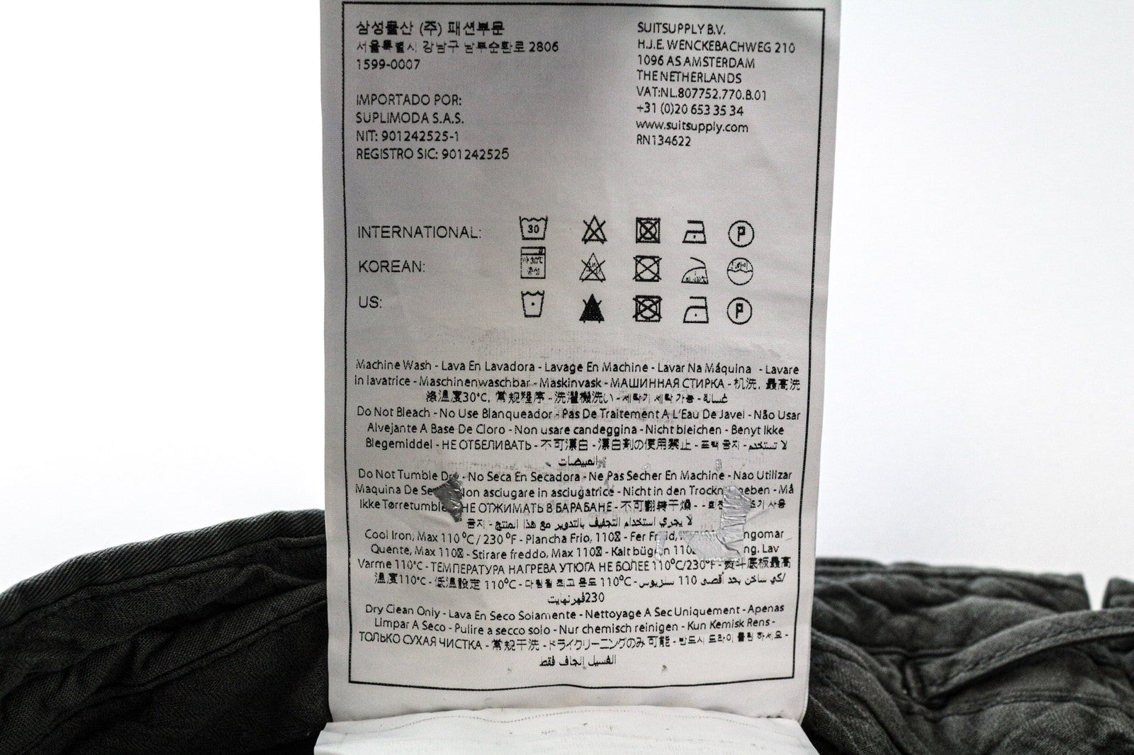 SUITSUPPLY Porto Novo Men's Trousers UK36R Green Cotton Pleated Chino Pants