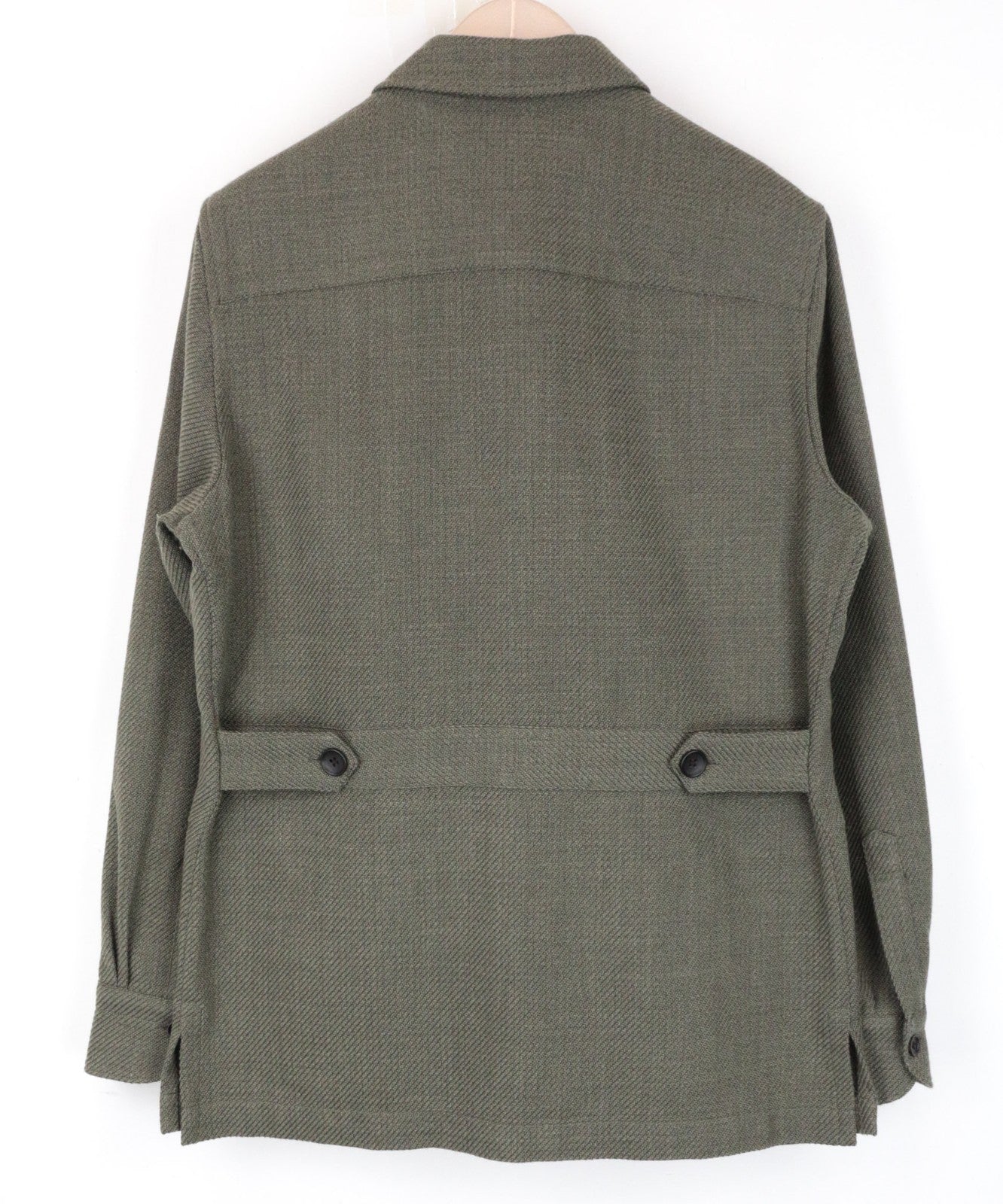 SUITSUPPLY William EB vyriška striukė UK38R žalia laisvo kirpimo vilnoniai marškinėliai 