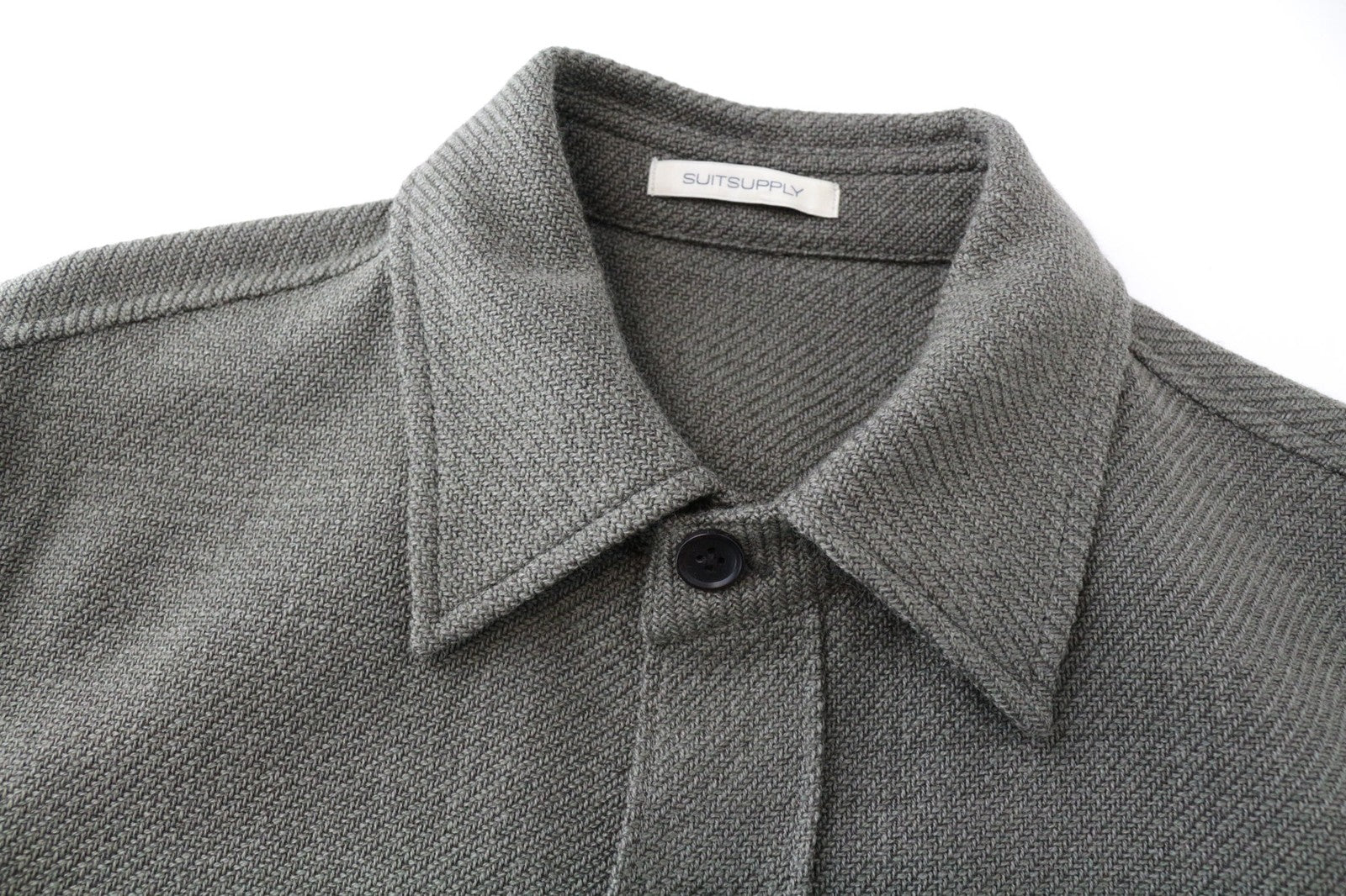 SUITSUPPLY William EB vyriška striukė UK38R žalia laisvo kirpimo vilnoniai marškinėliai 