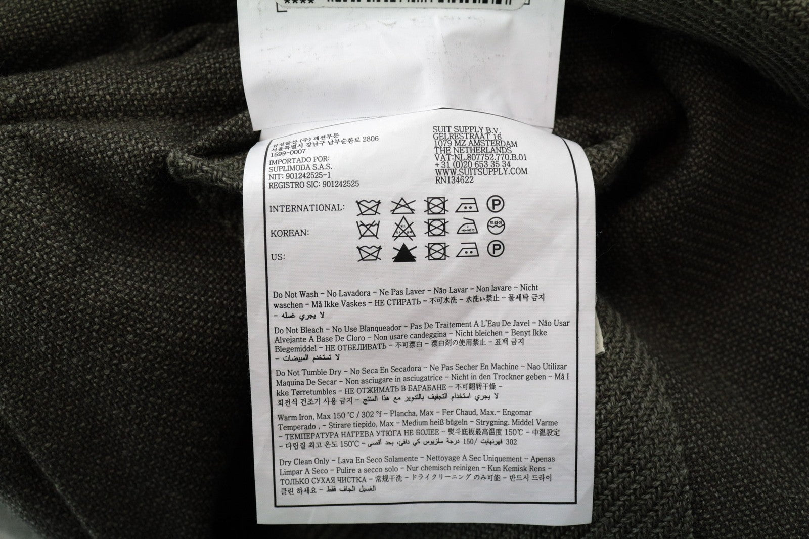 SUITSUPPLY William EB vyriška striukė UK38R žalia laisvo kirpimo vilnoniai marškinėliai 