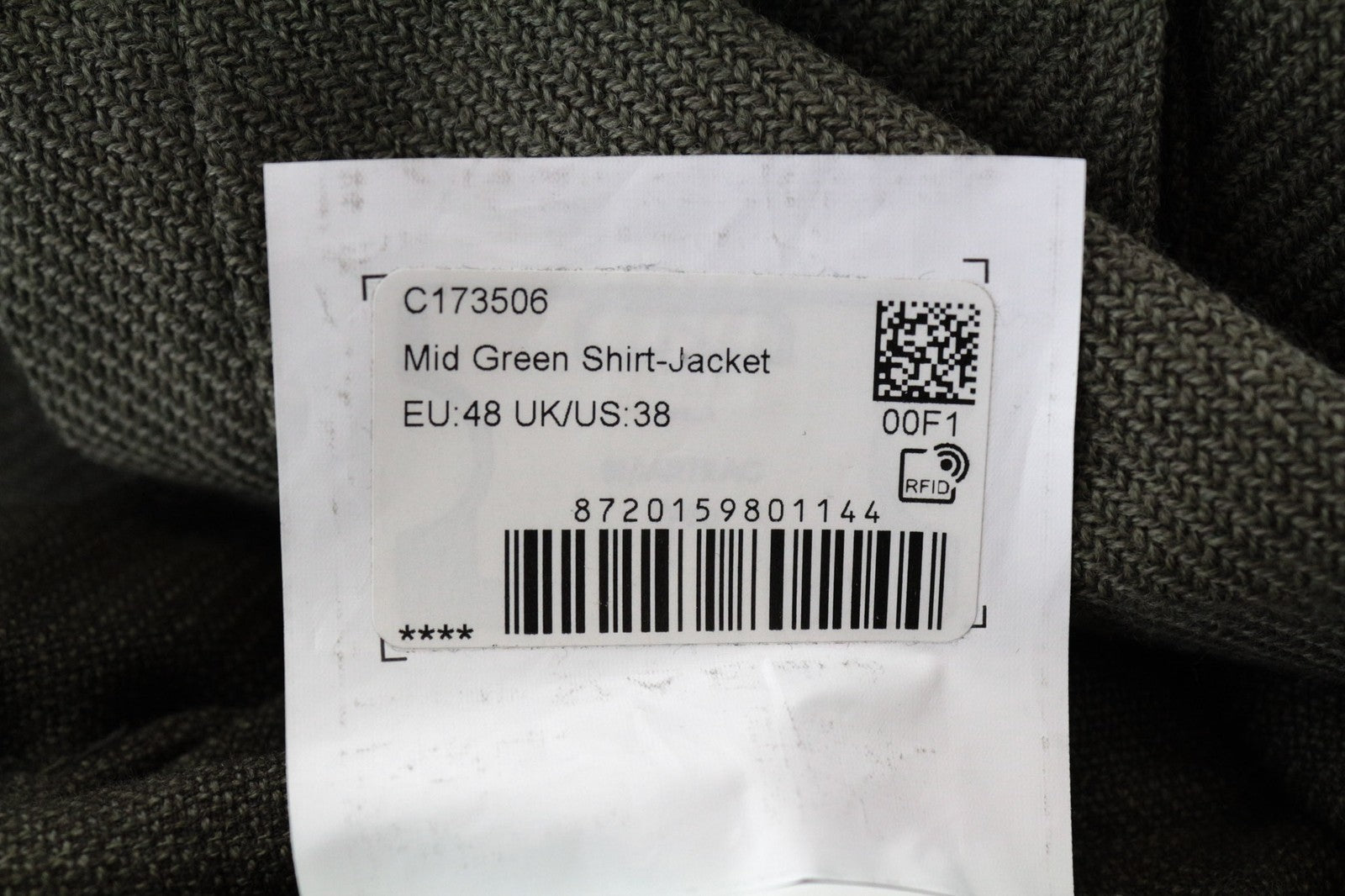 SUITSUPPLY William EB vyriška striukė UK38R žalia laisvo kirpimo vilnoniai marškinėliai 