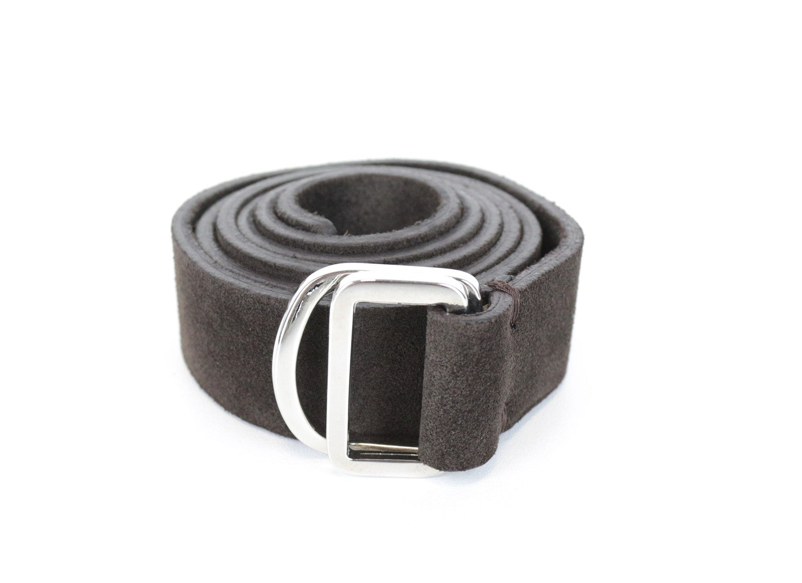 SUITSUPPLY Men's Brown Suede Leather Belt ~100cm Squared Tip Buckled Waist