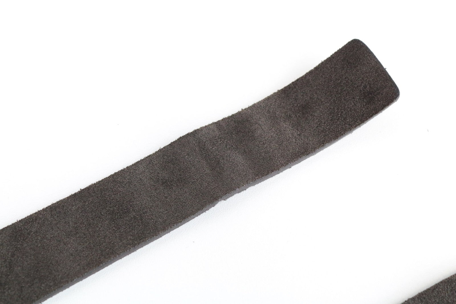 SUITSUPPLY Men's Brown Suede Leather Belt ~100cm Squared Tip Buckled Waist