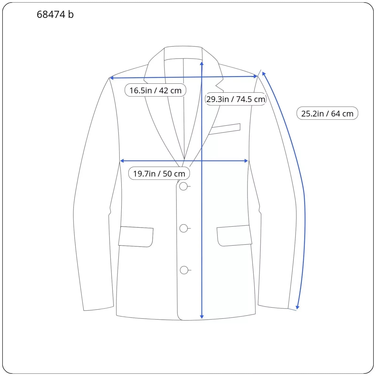 SUITSUPPLY La Spalla Men's Two-Piece Suit UK36R Blue Wool One Button Front