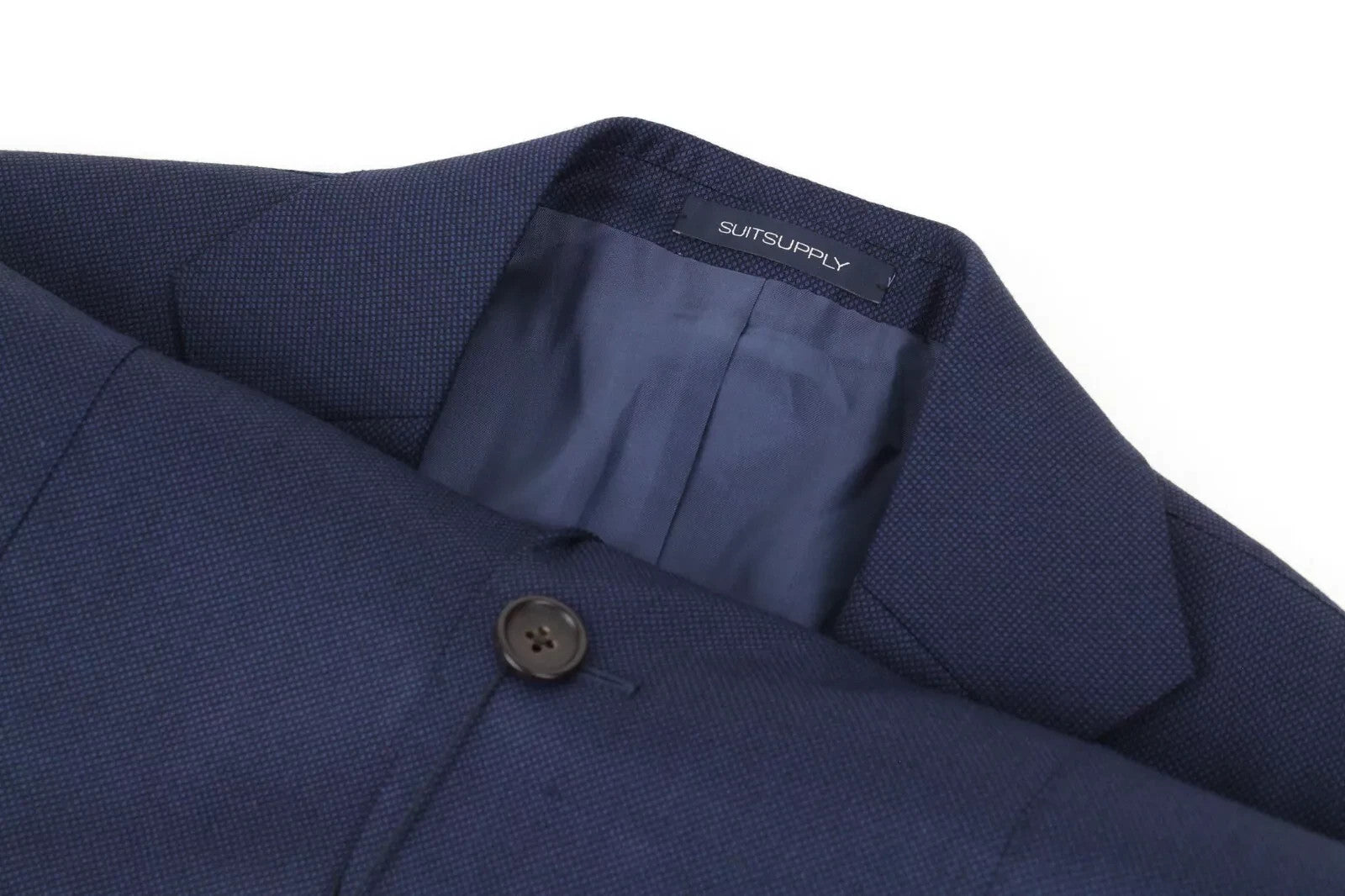 SUITSUPPLY La Spalla Men's Two-Piece Suit UK36R Blue Wool One Button Front